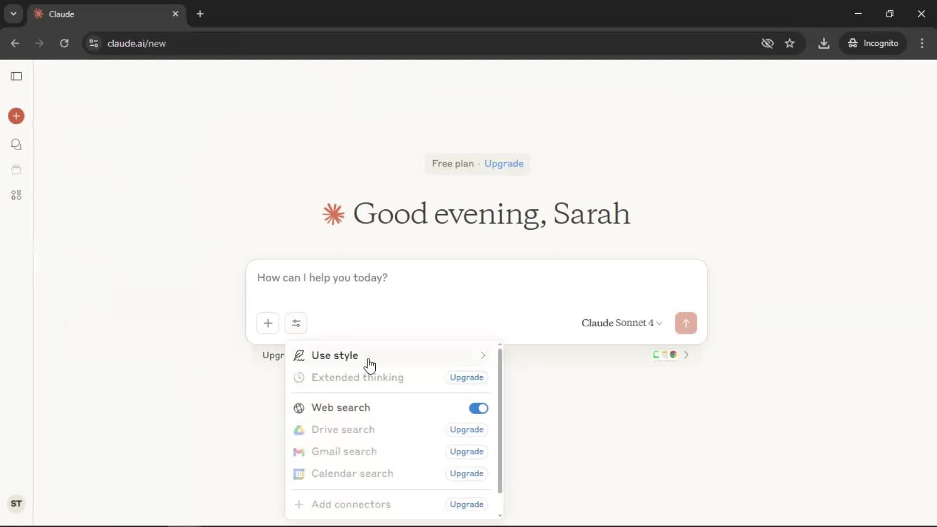 General browsing screenshot