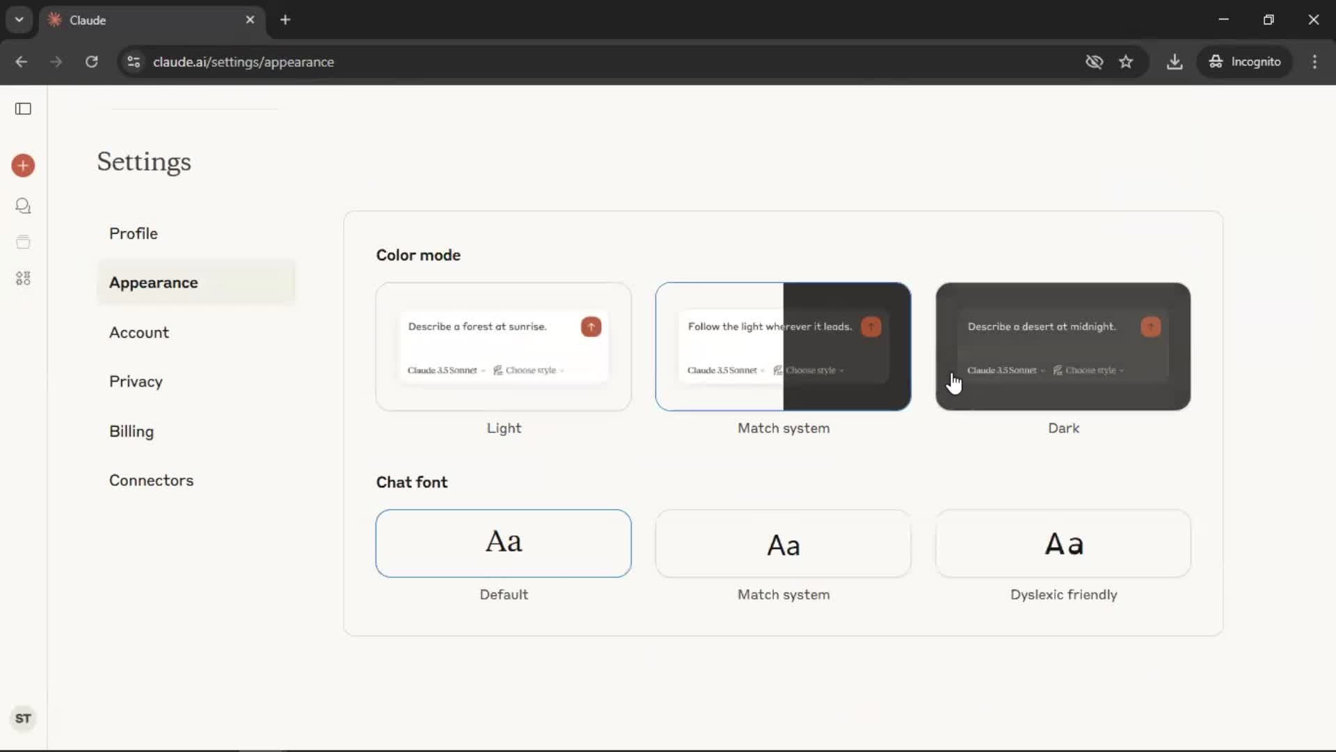 General browsing screenshot