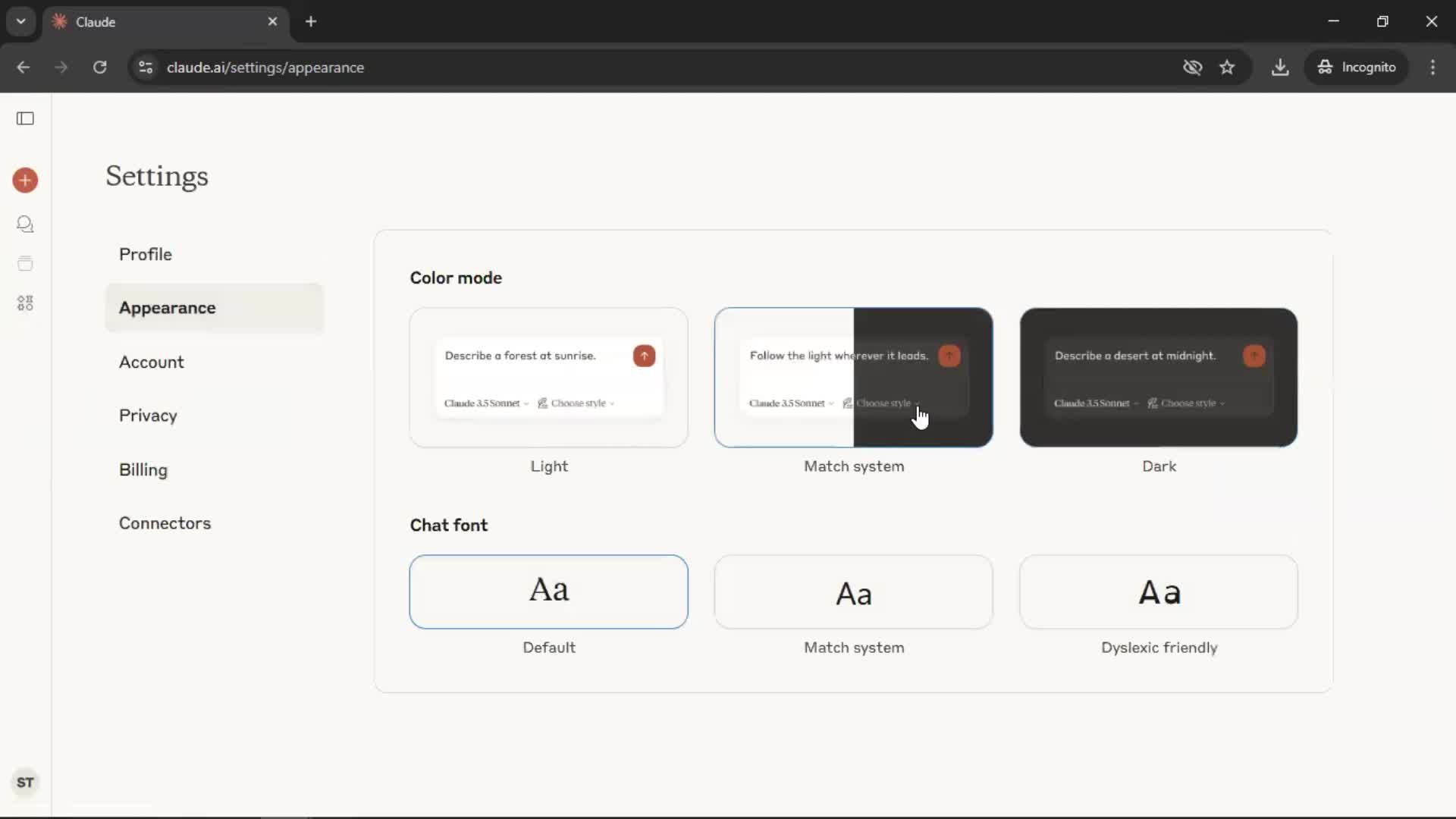 General browsing screenshot