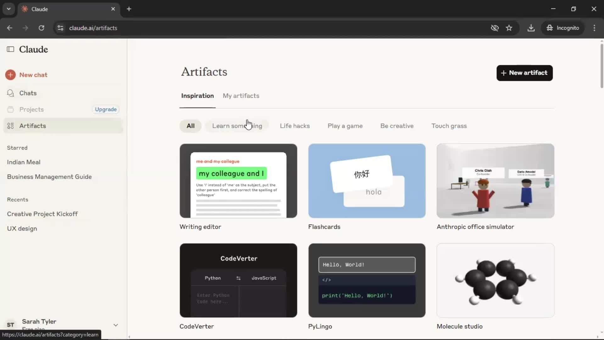 General browsing screenshot