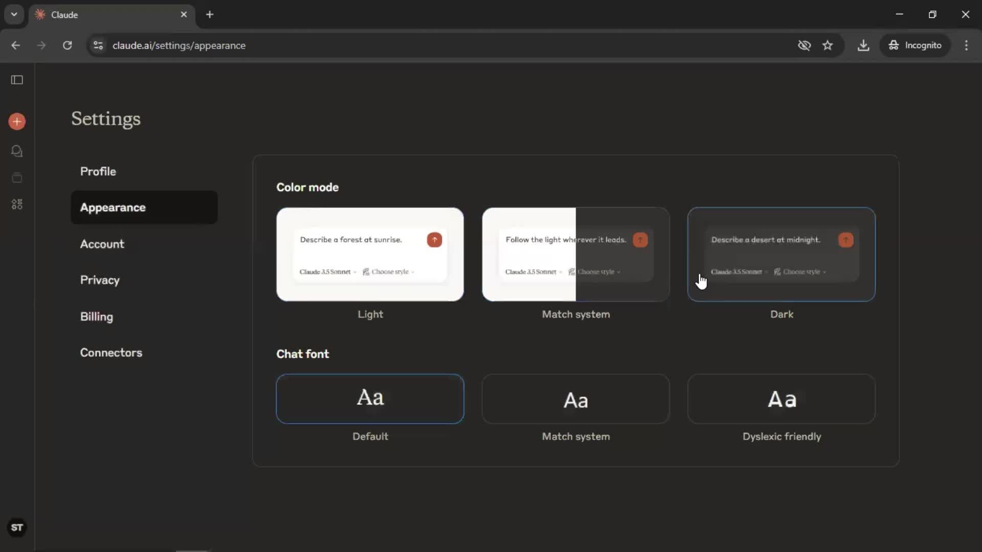 General browsing screenshot