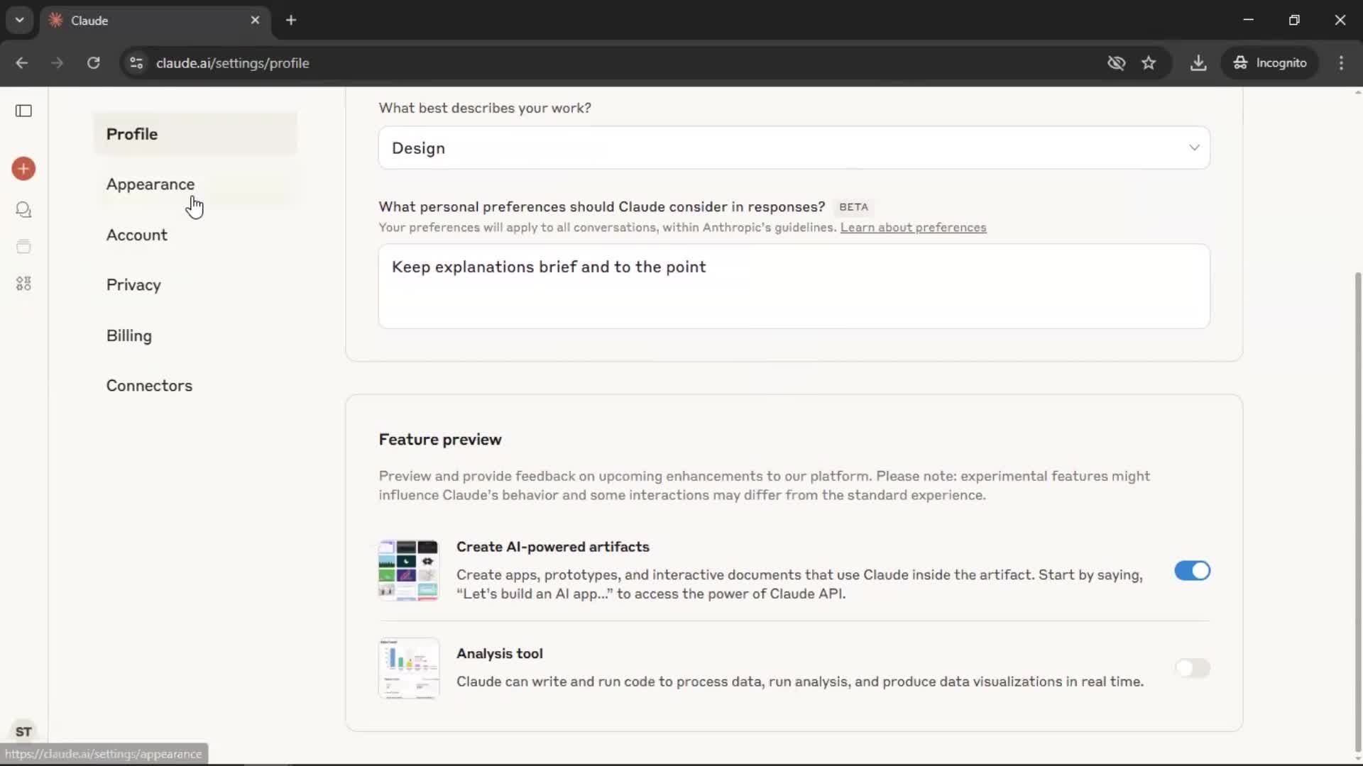 General browsing screenshot