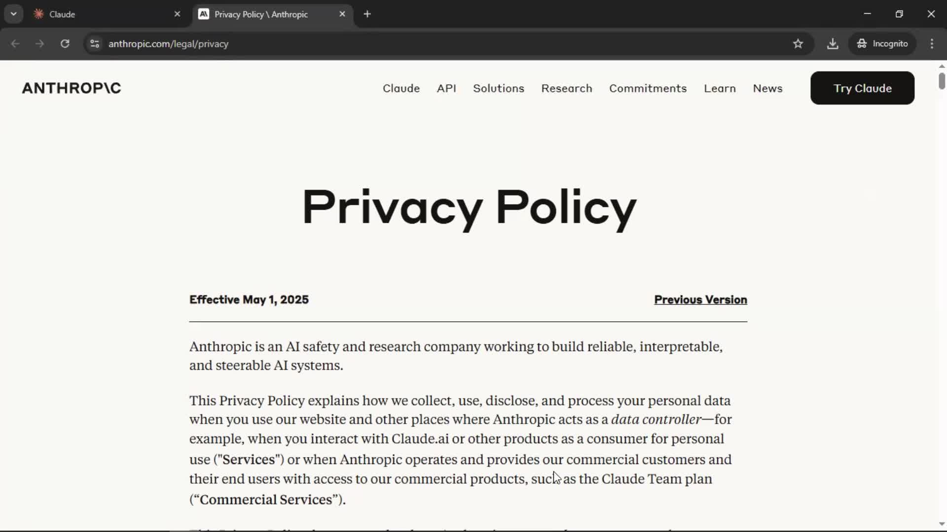 General browsing screenshot