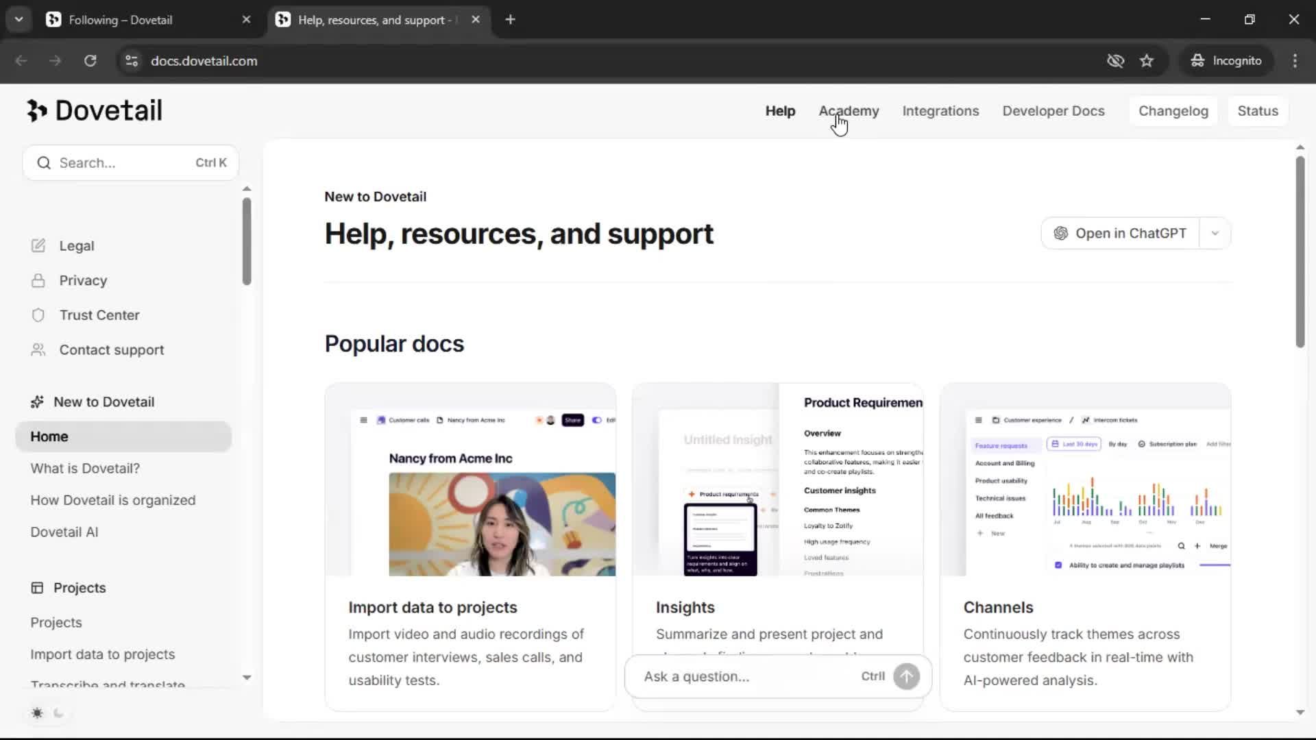 General browsing screenshot