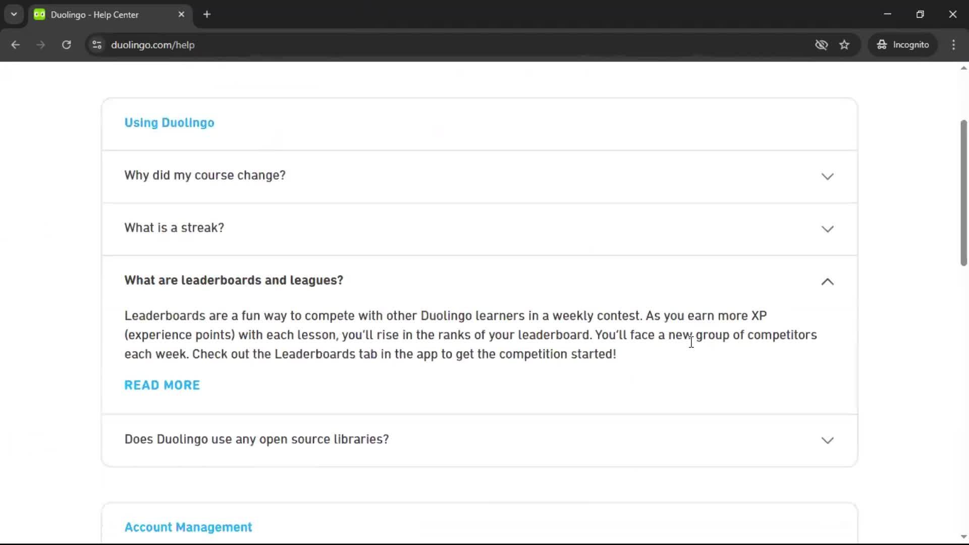 General browsing screenshot
