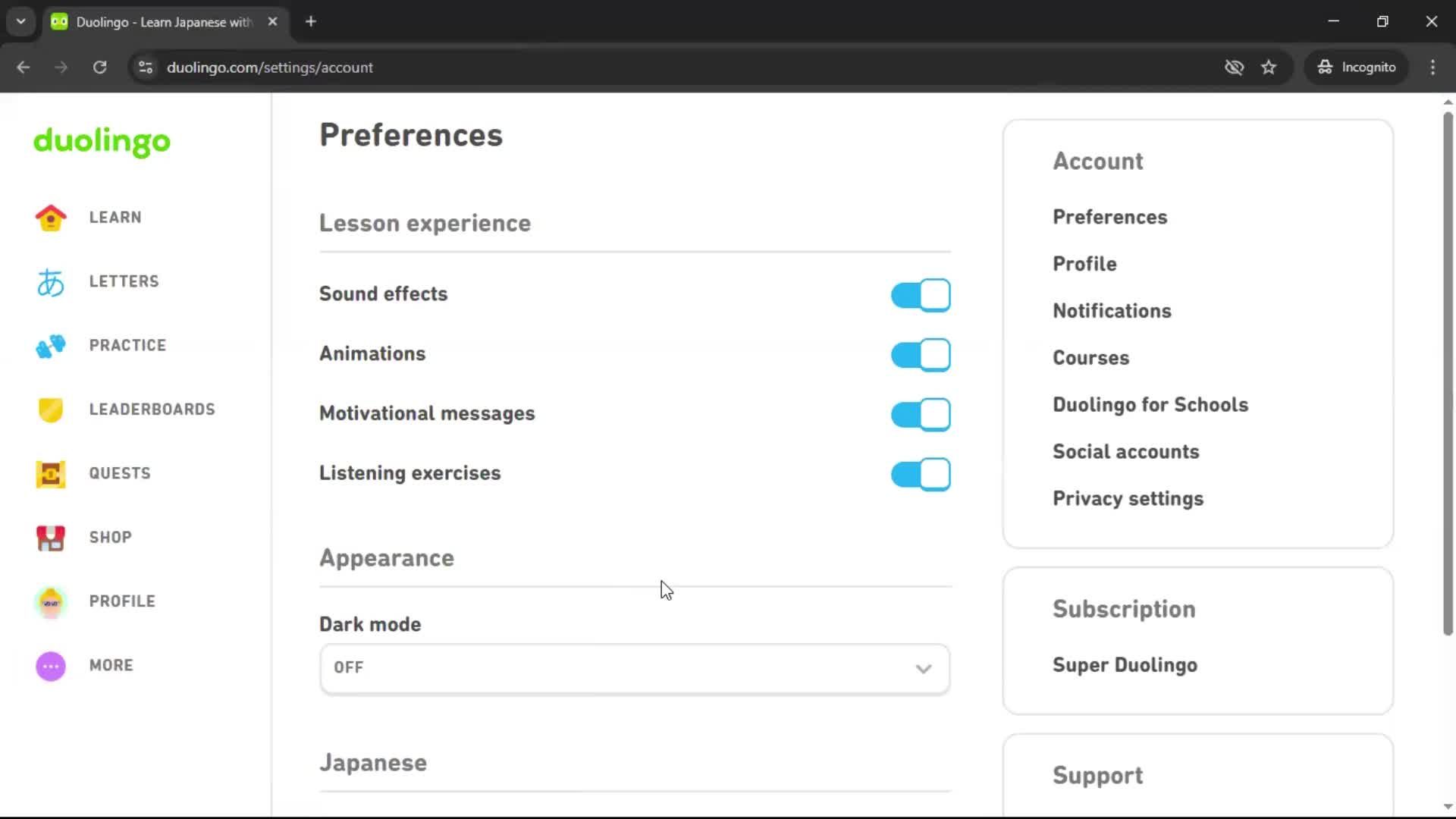 General browsing screenshot