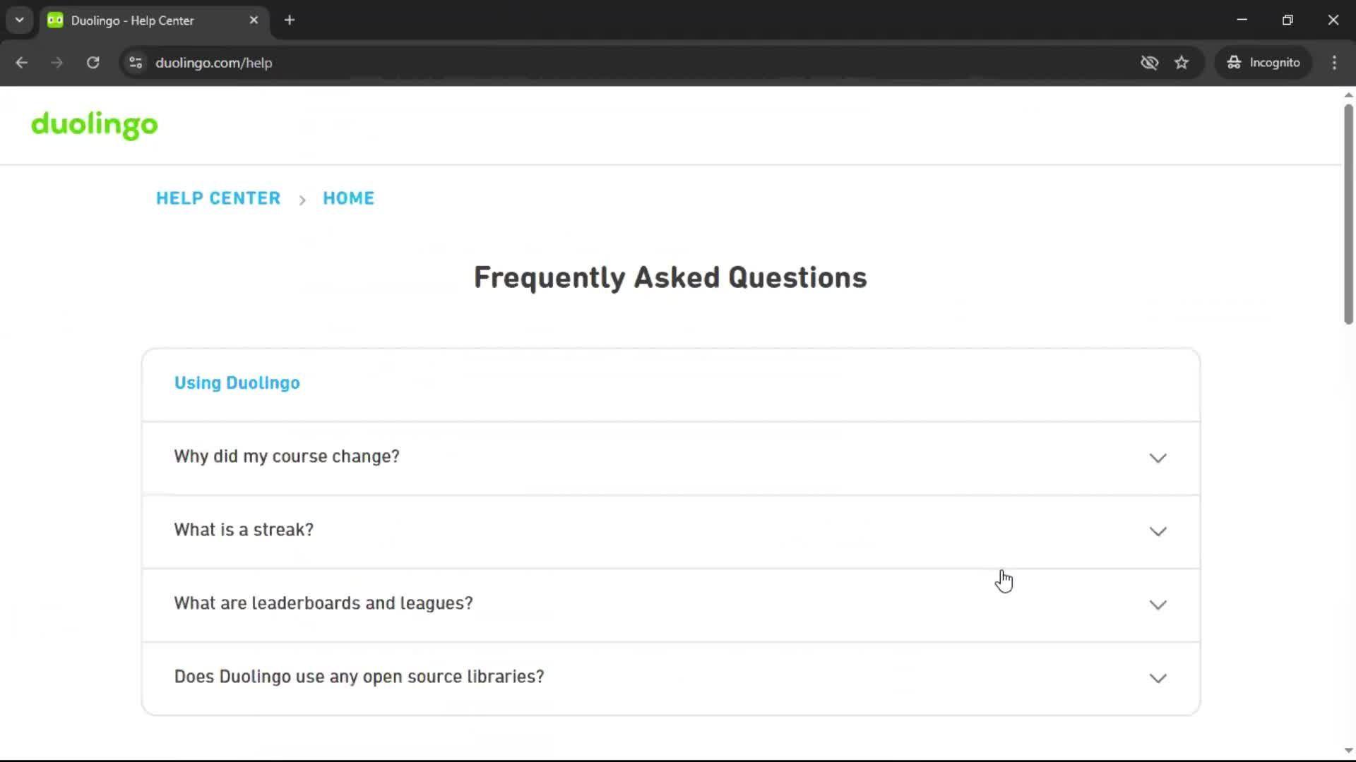 General browsing screenshot