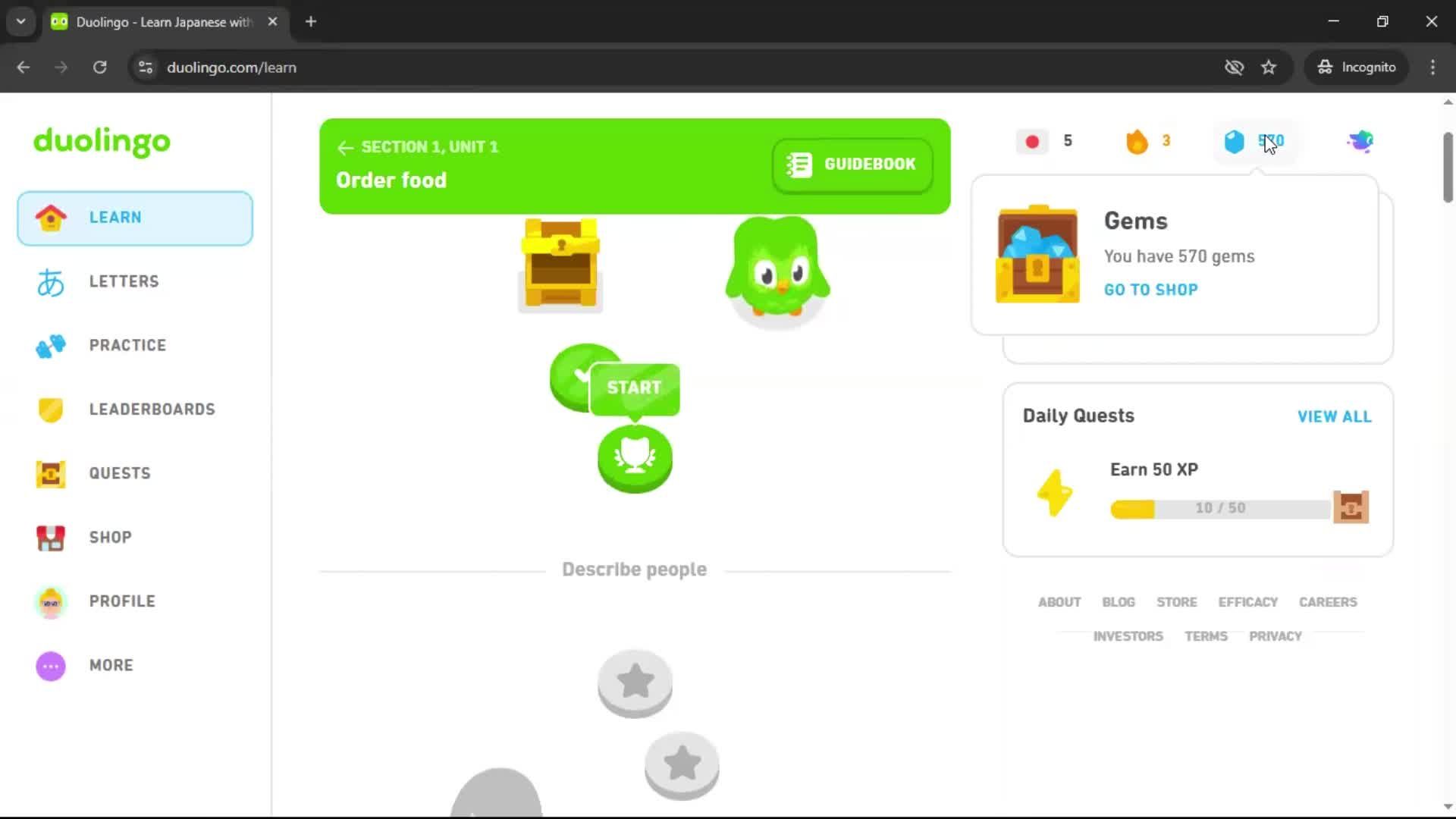 General browsing screenshot