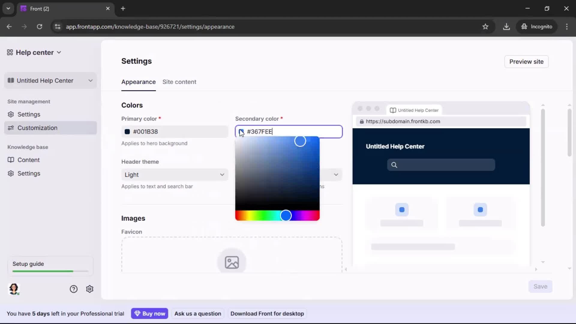 General browsing screenshot