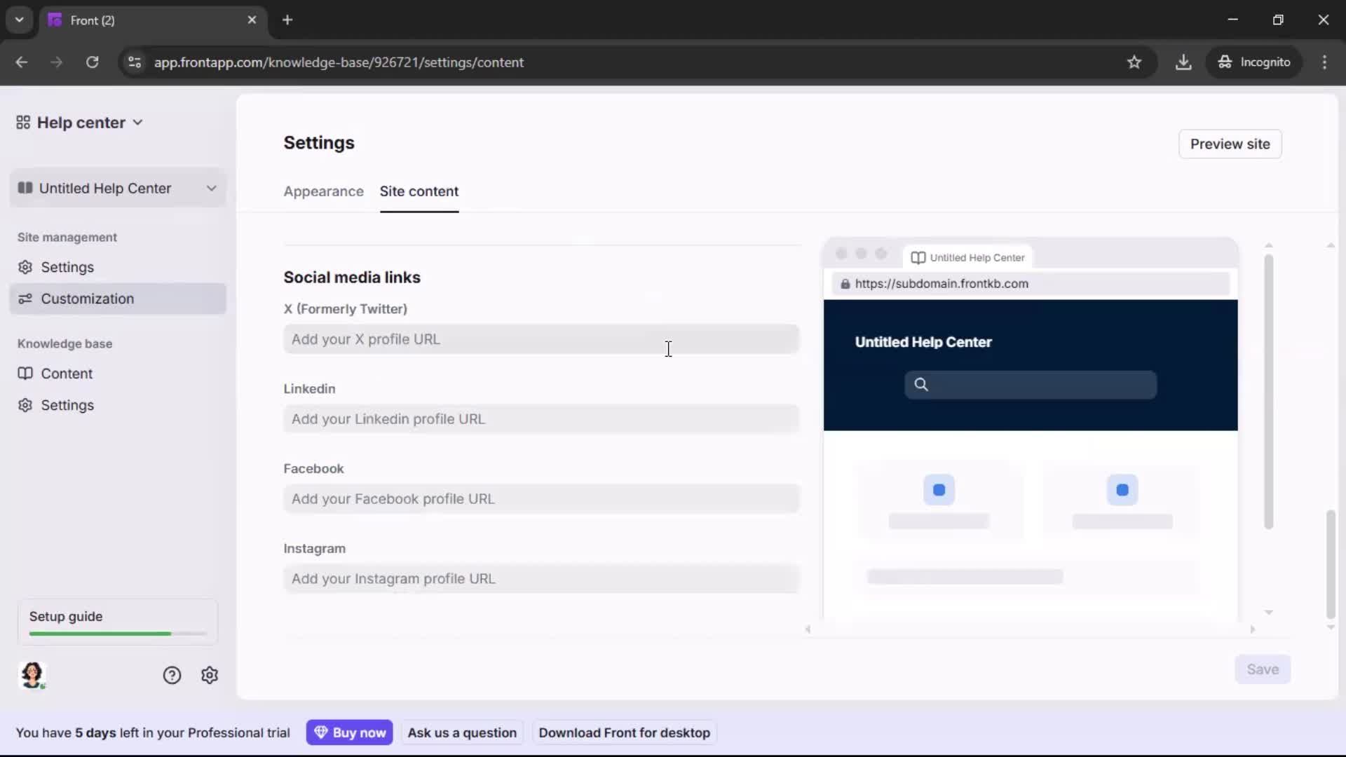 General browsing screenshot