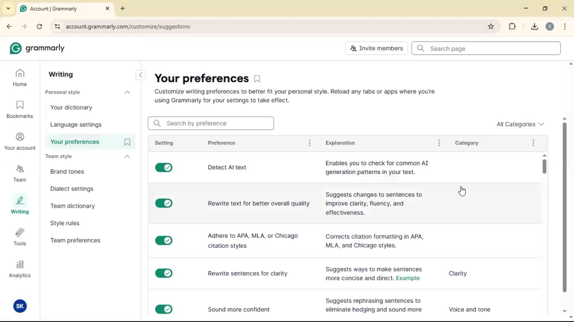 General browsing screenshot