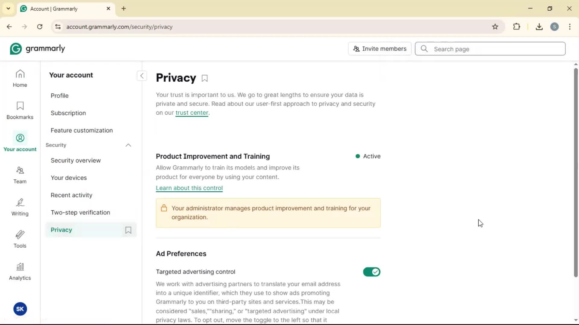 General browsing screenshot