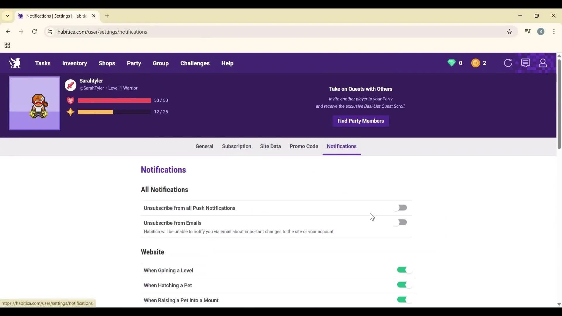 General browsing screenshot