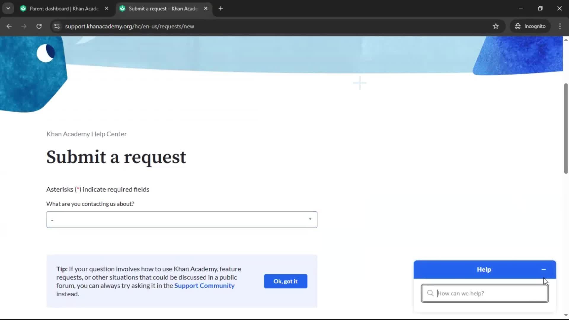 General browsing screenshot