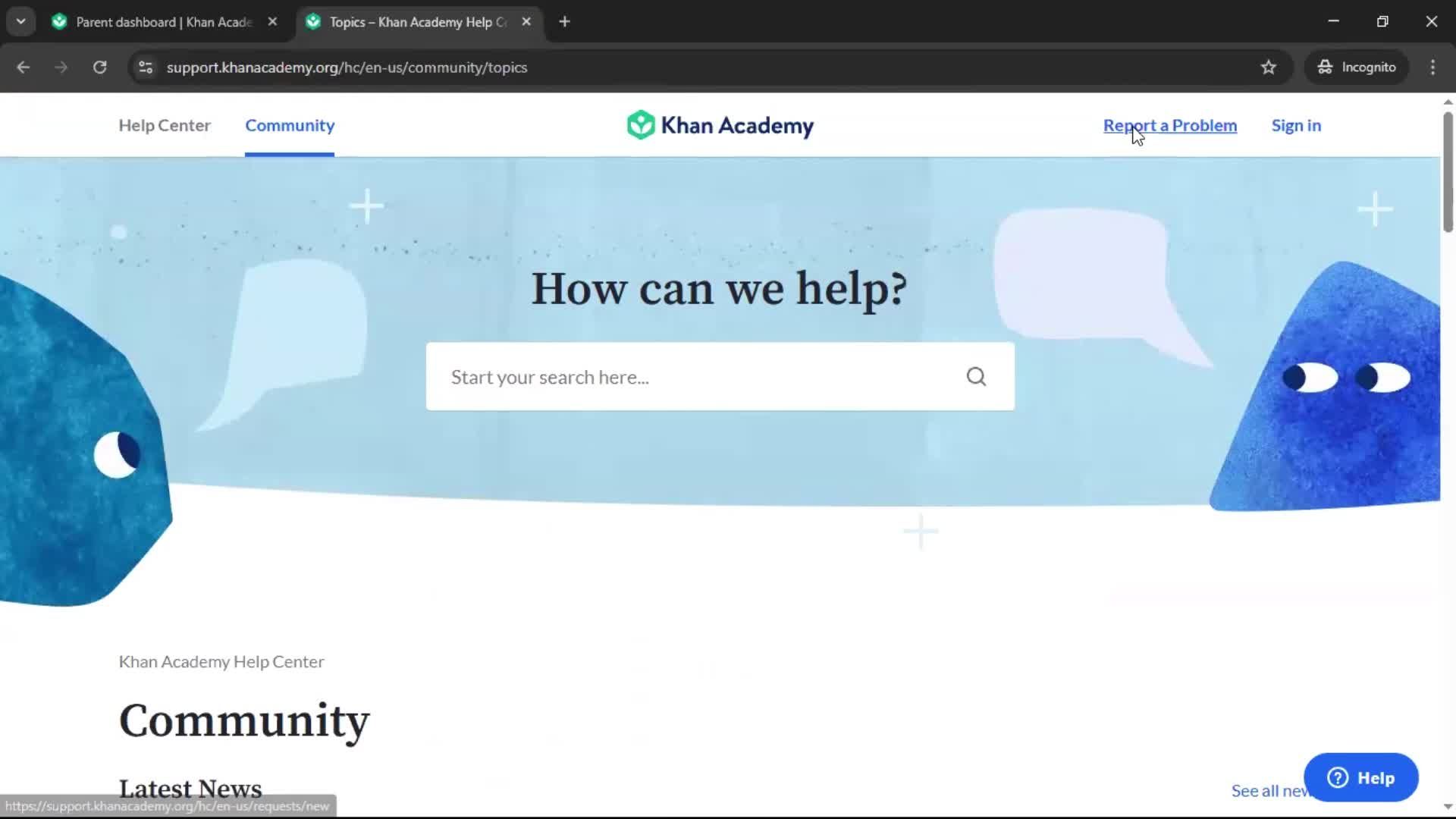 General browsing screenshot