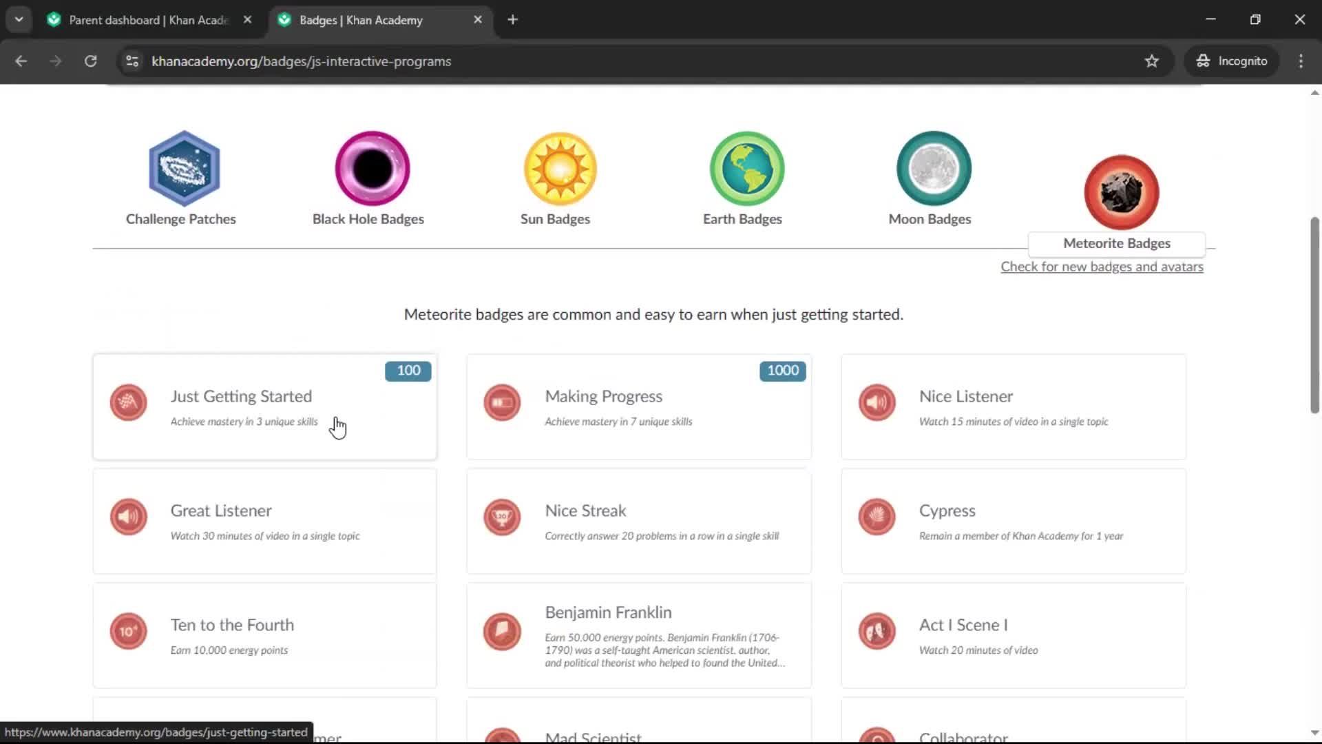 General browsing screenshot