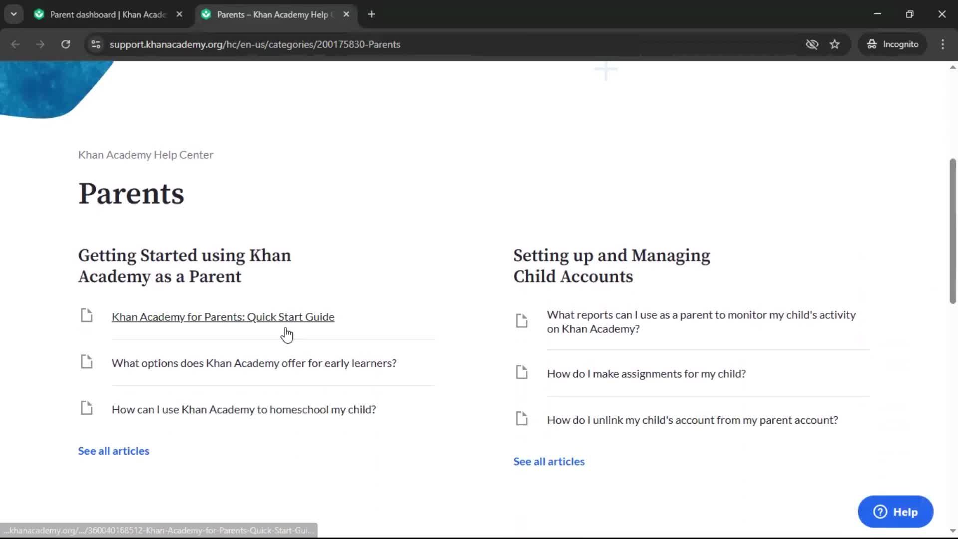 General browsing screenshot
