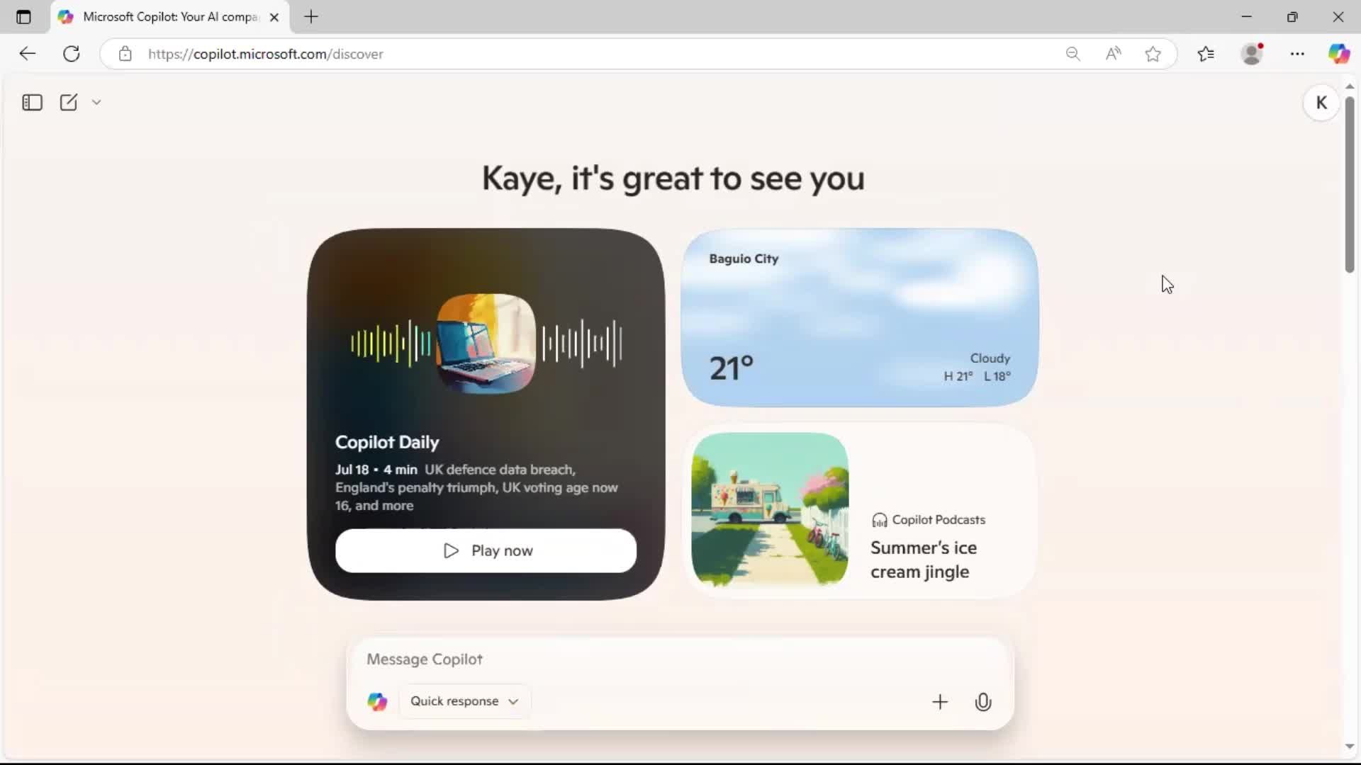 General browsing screenshot