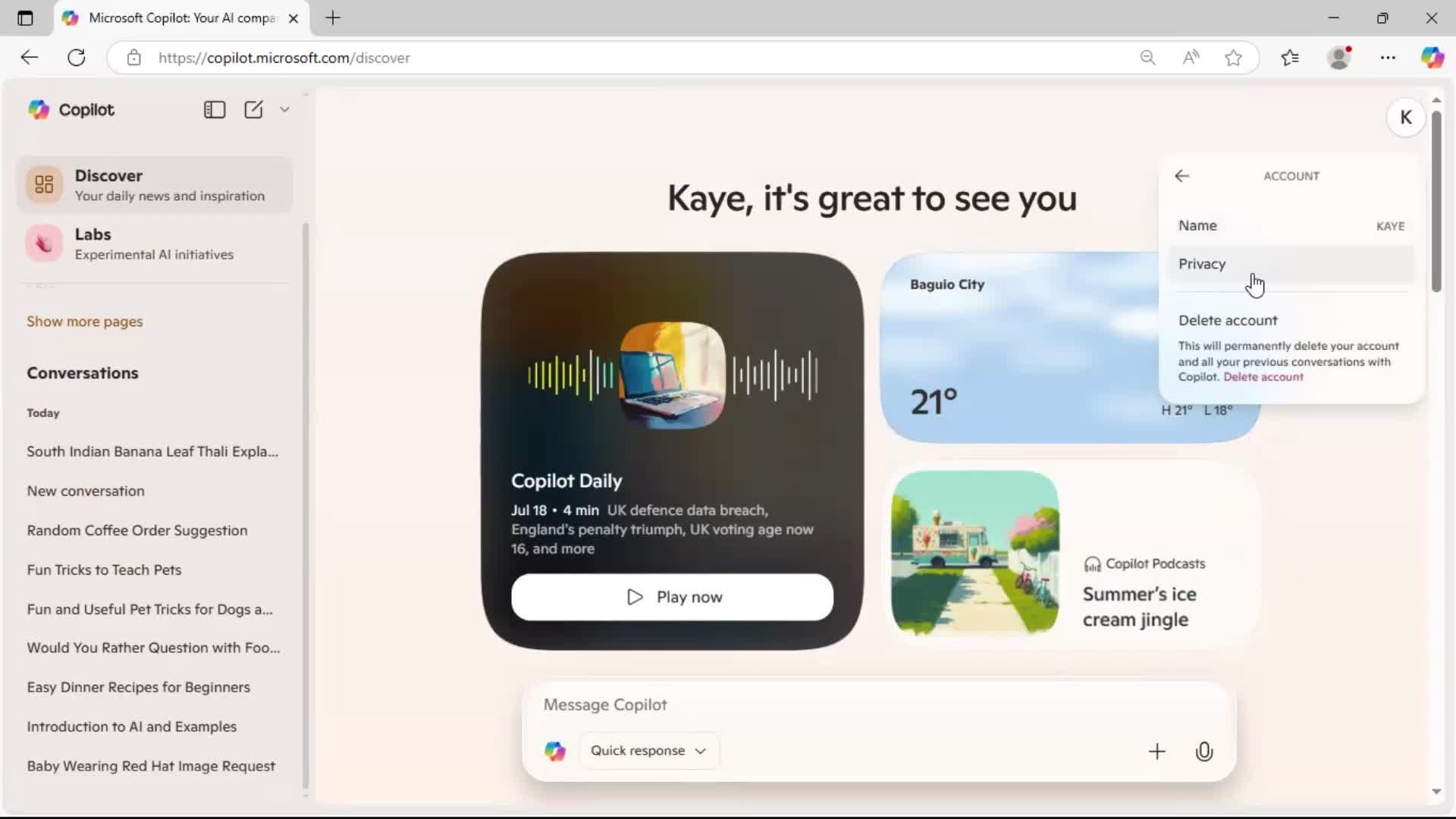 General browsing screenshot
