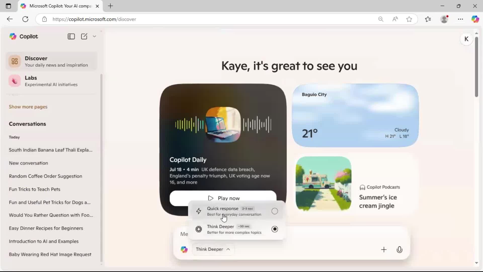 General browsing screenshot