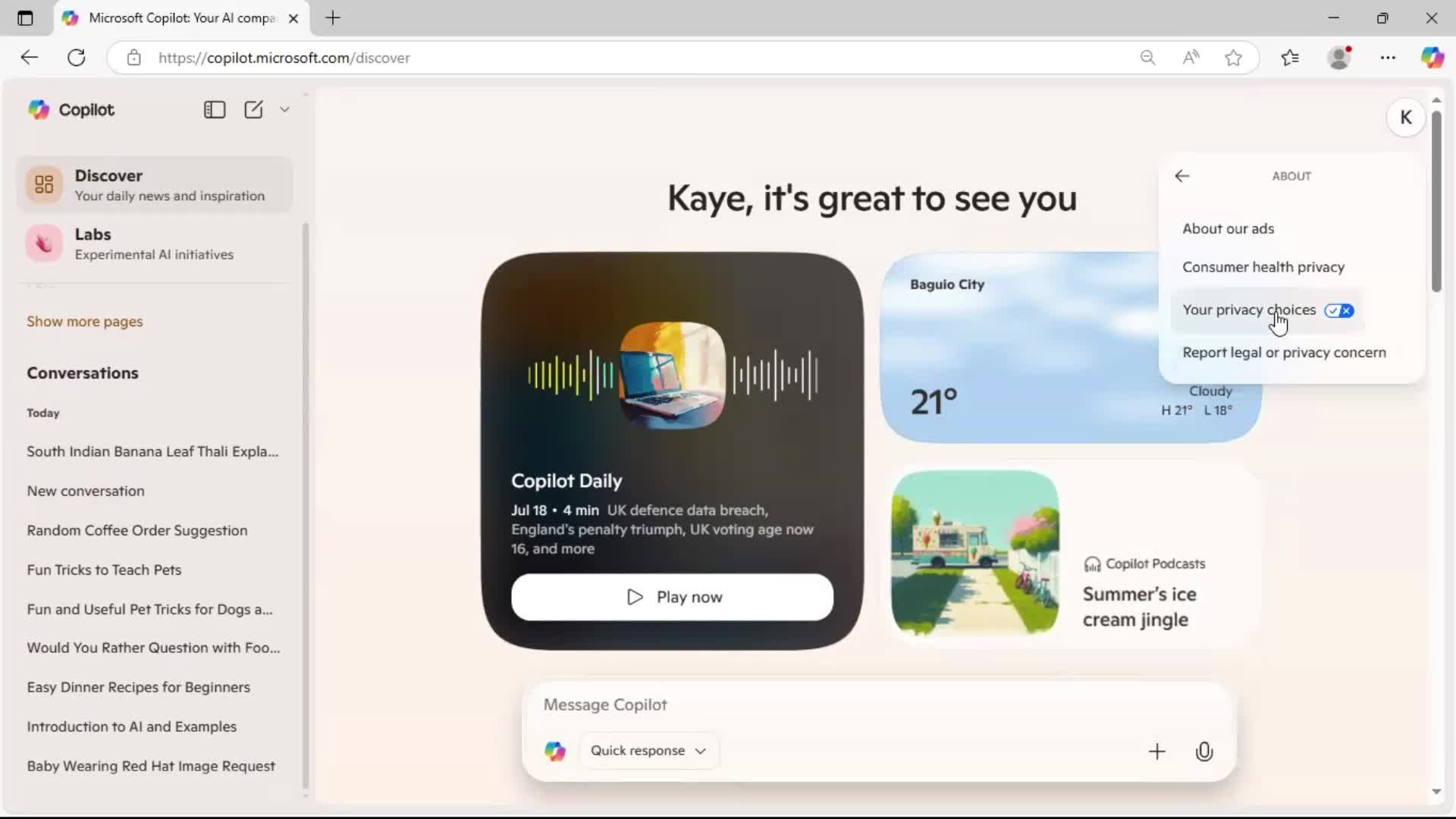 General browsing screenshot