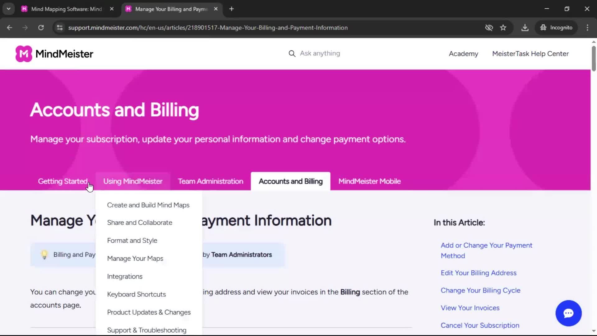 General browsing screenshot