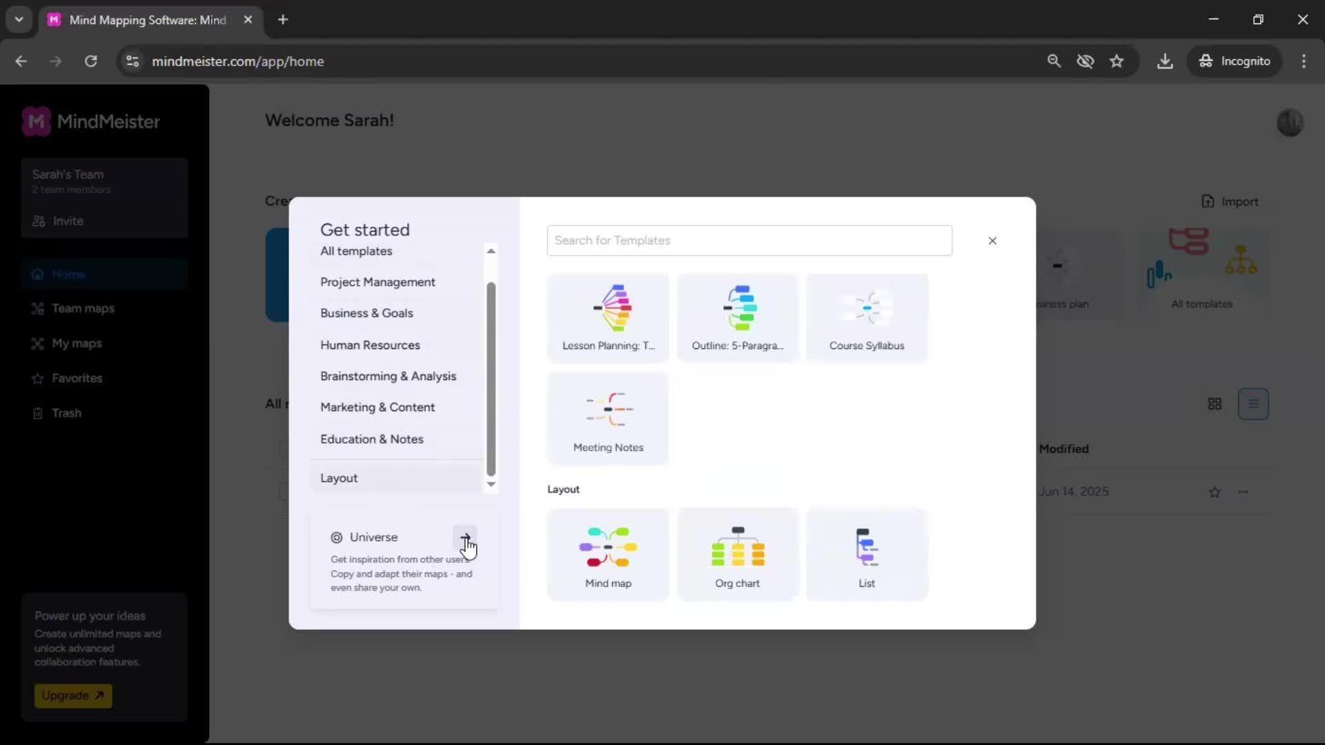 General browsing screenshot