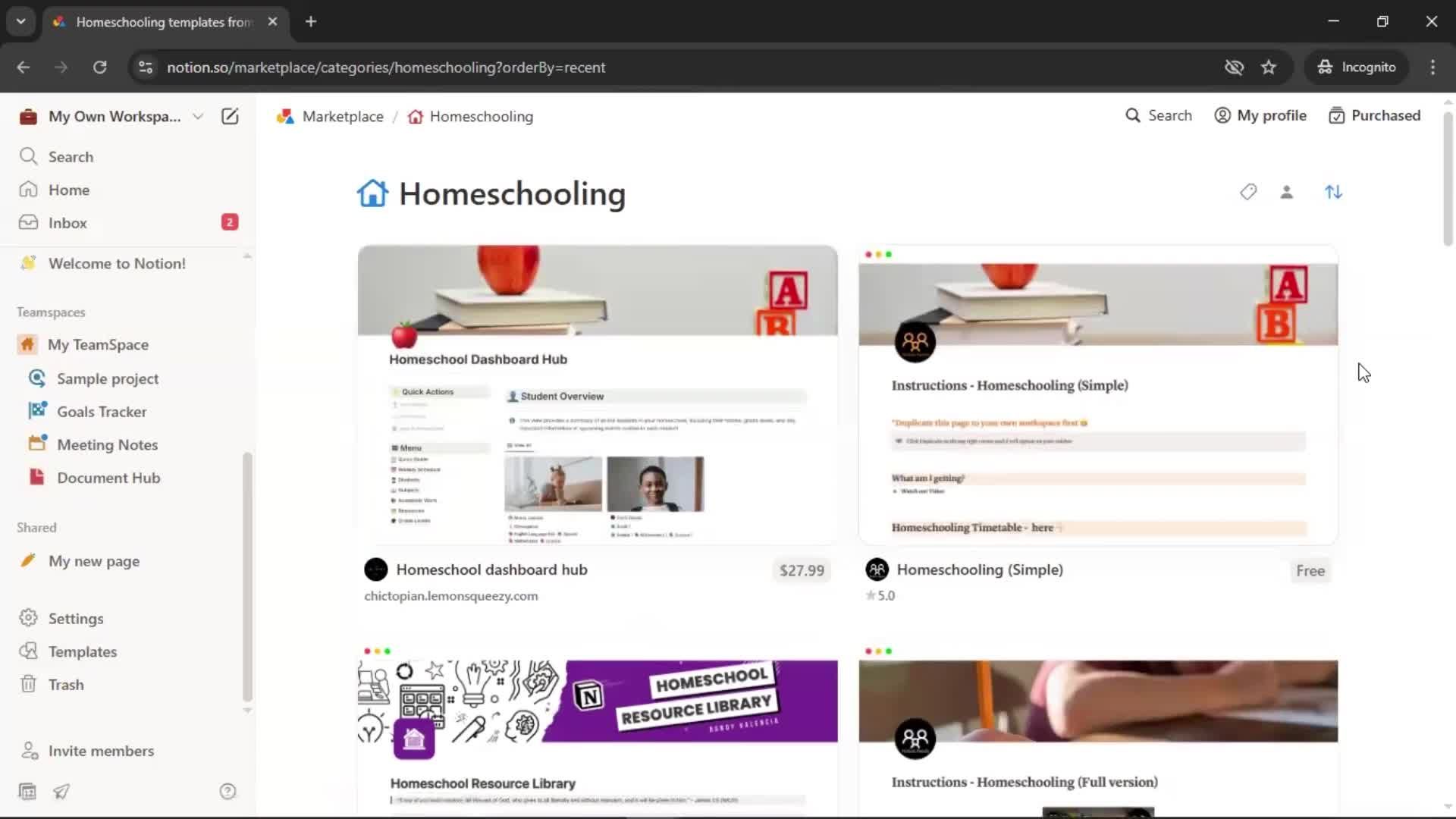 General browsing screenshot