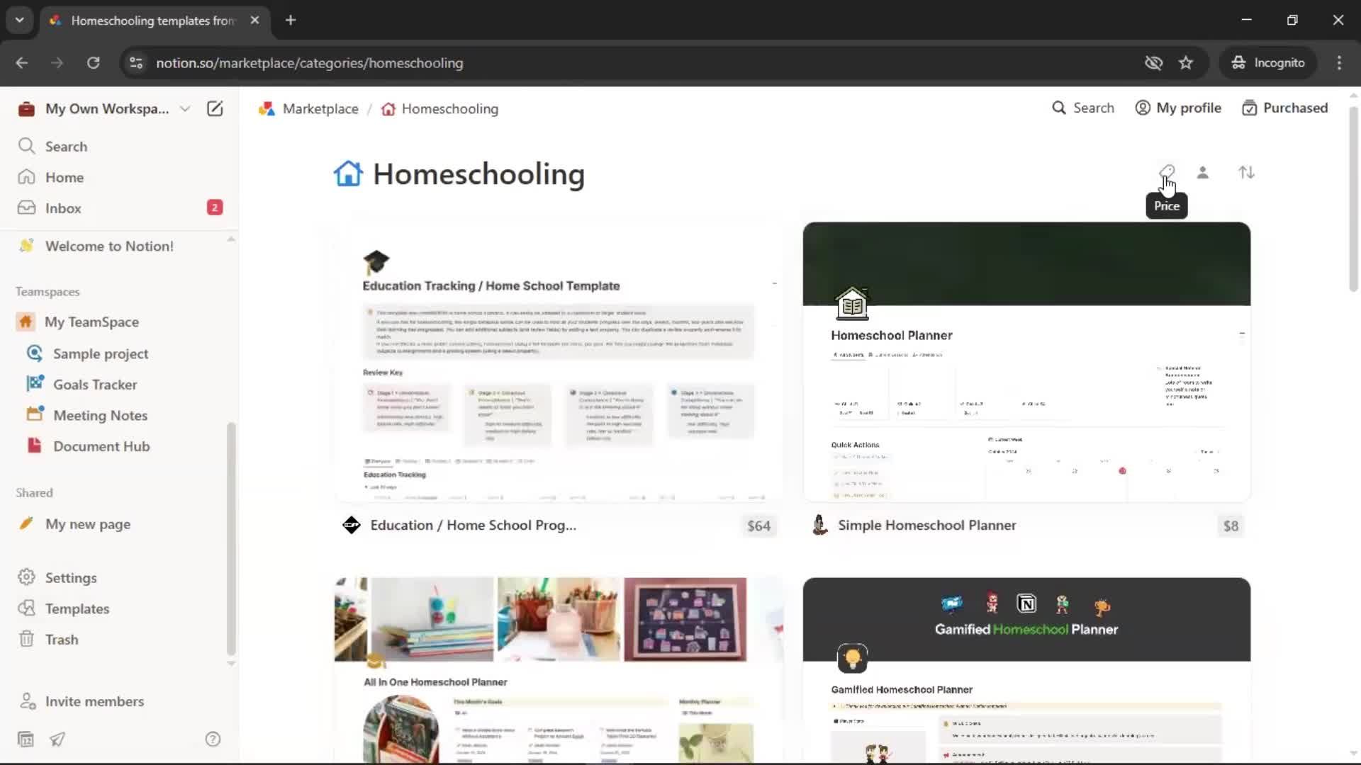 General browsing screenshot