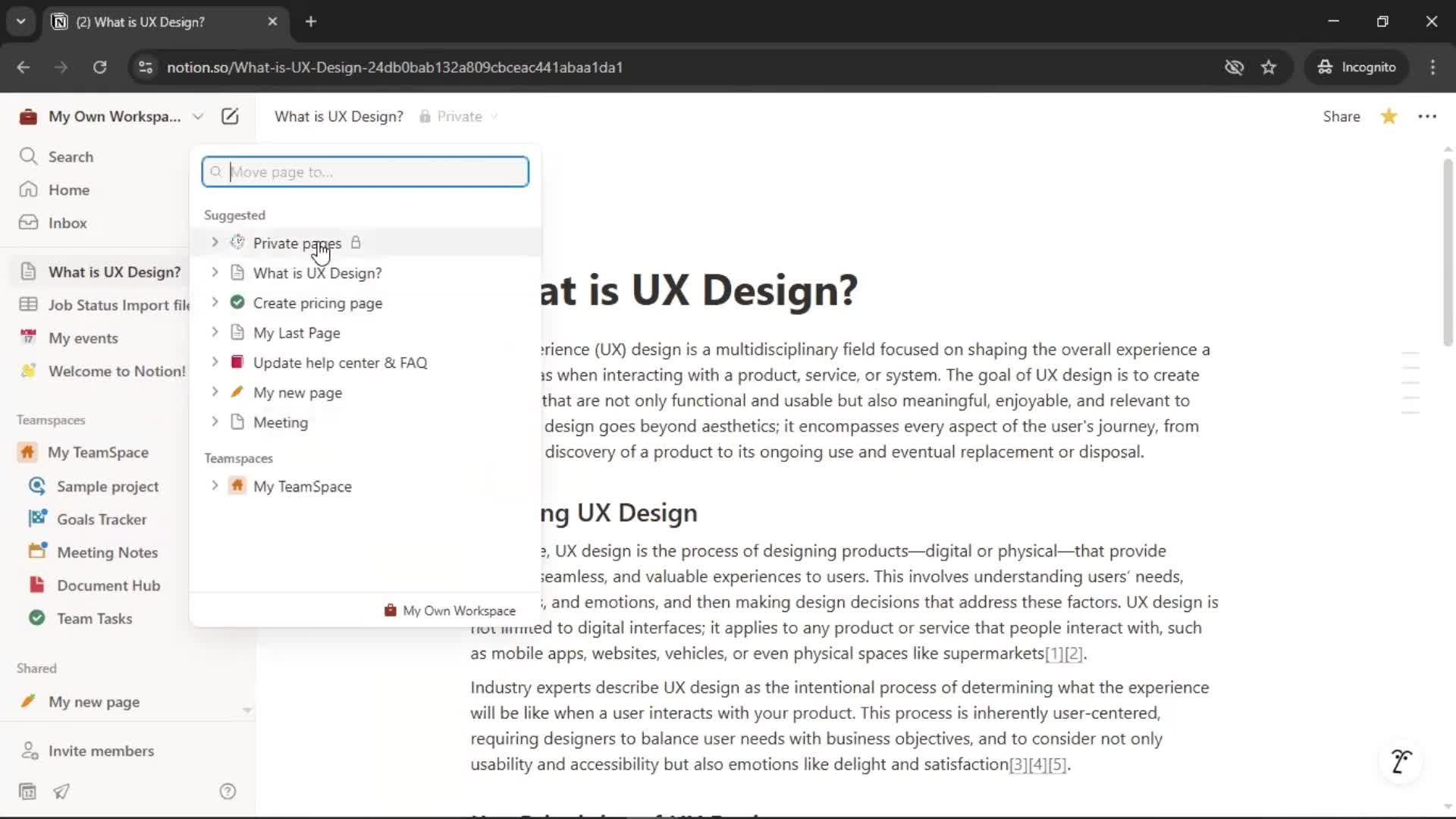General browsing screenshot