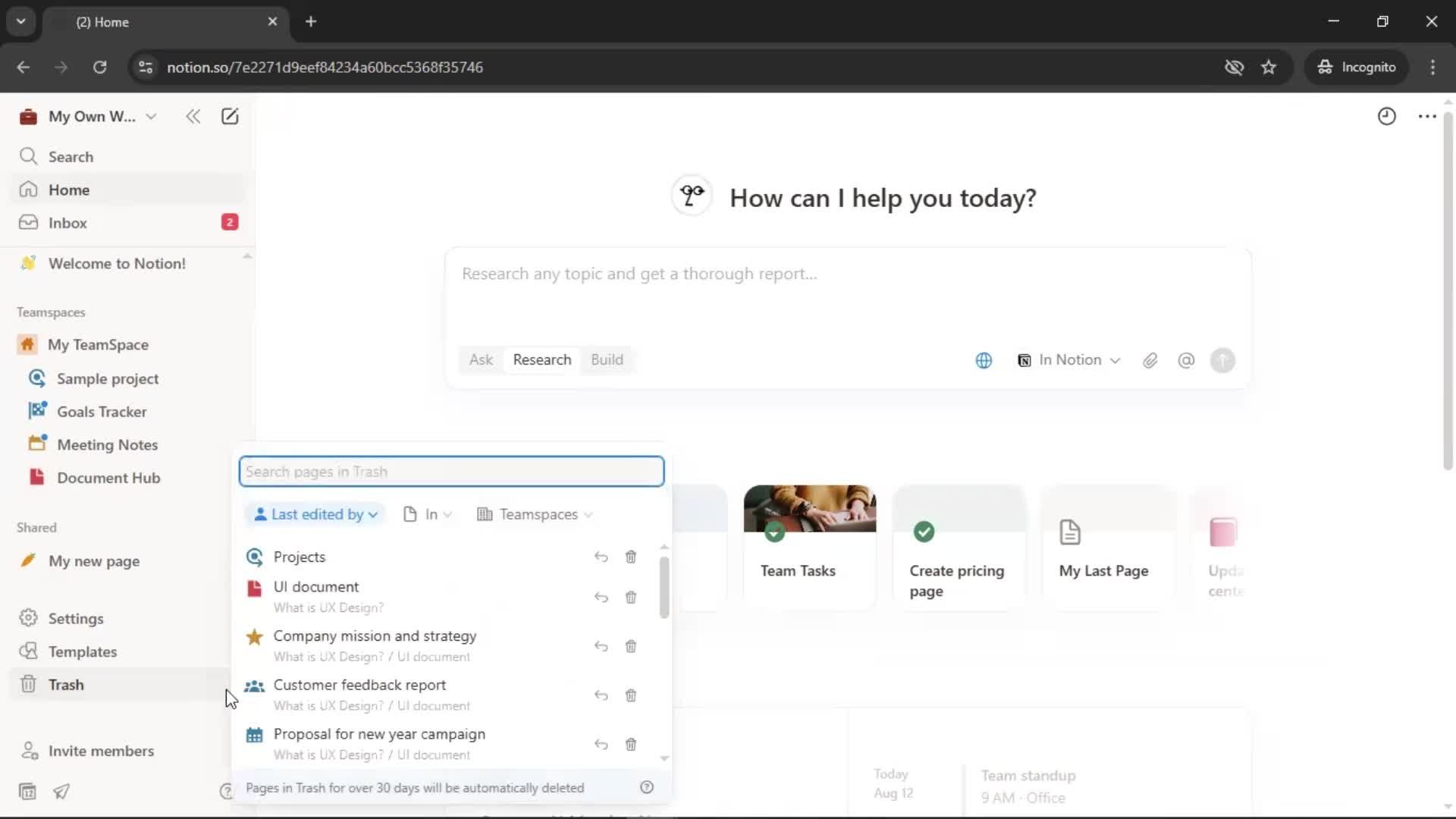 General browsing screenshot