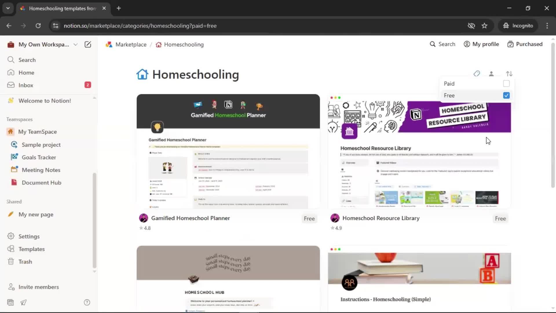 General browsing screenshot