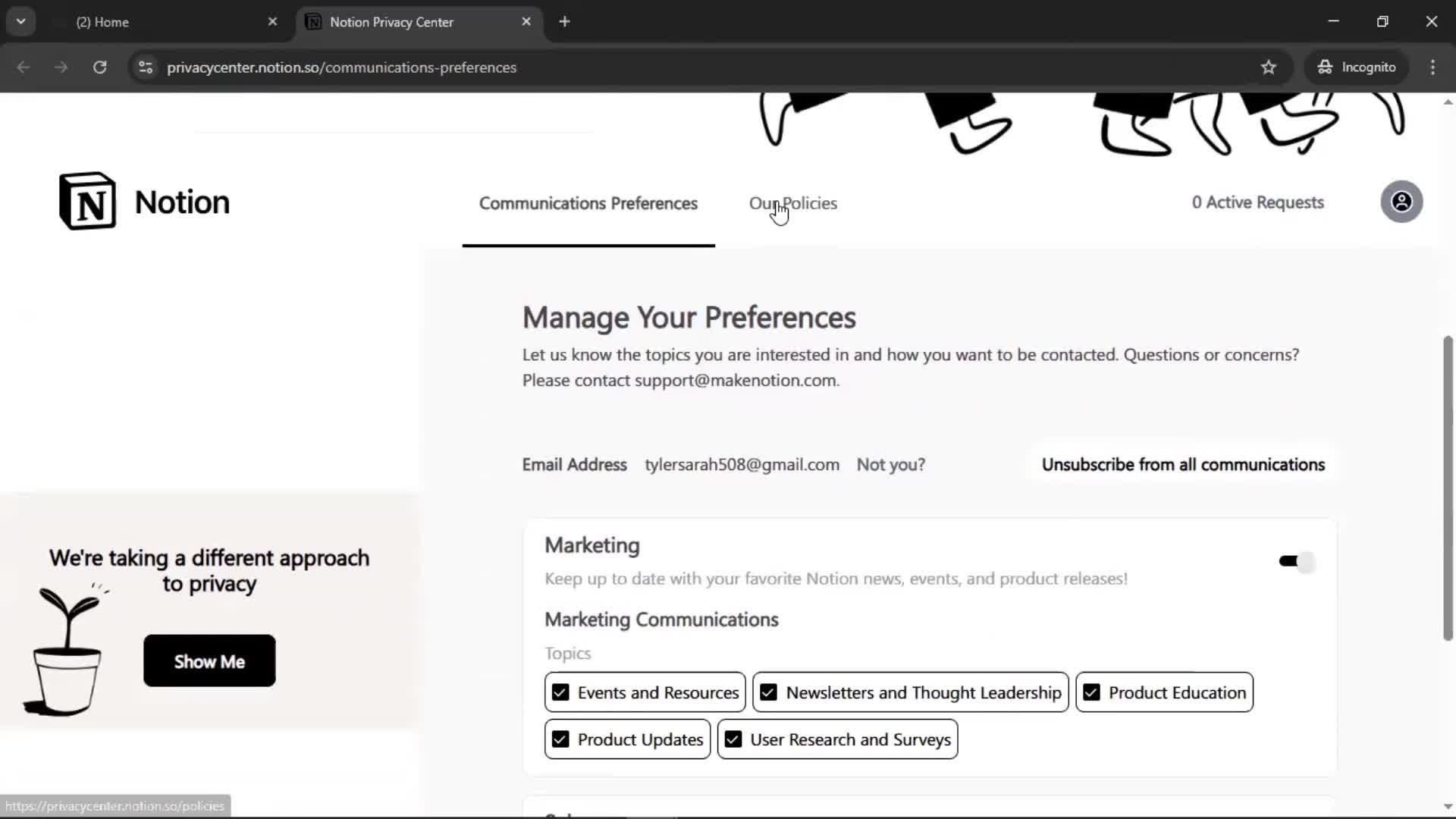 General browsing screenshot