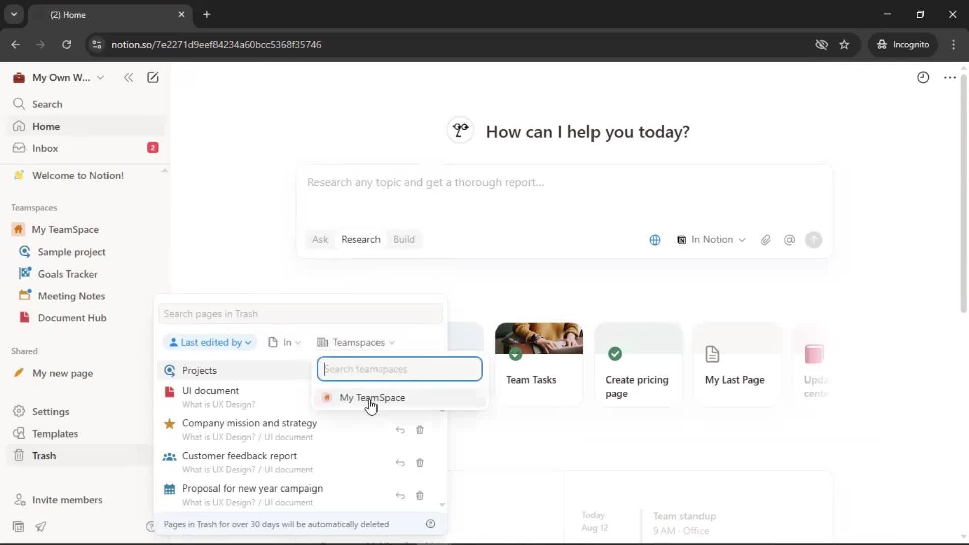 General browsing screenshot