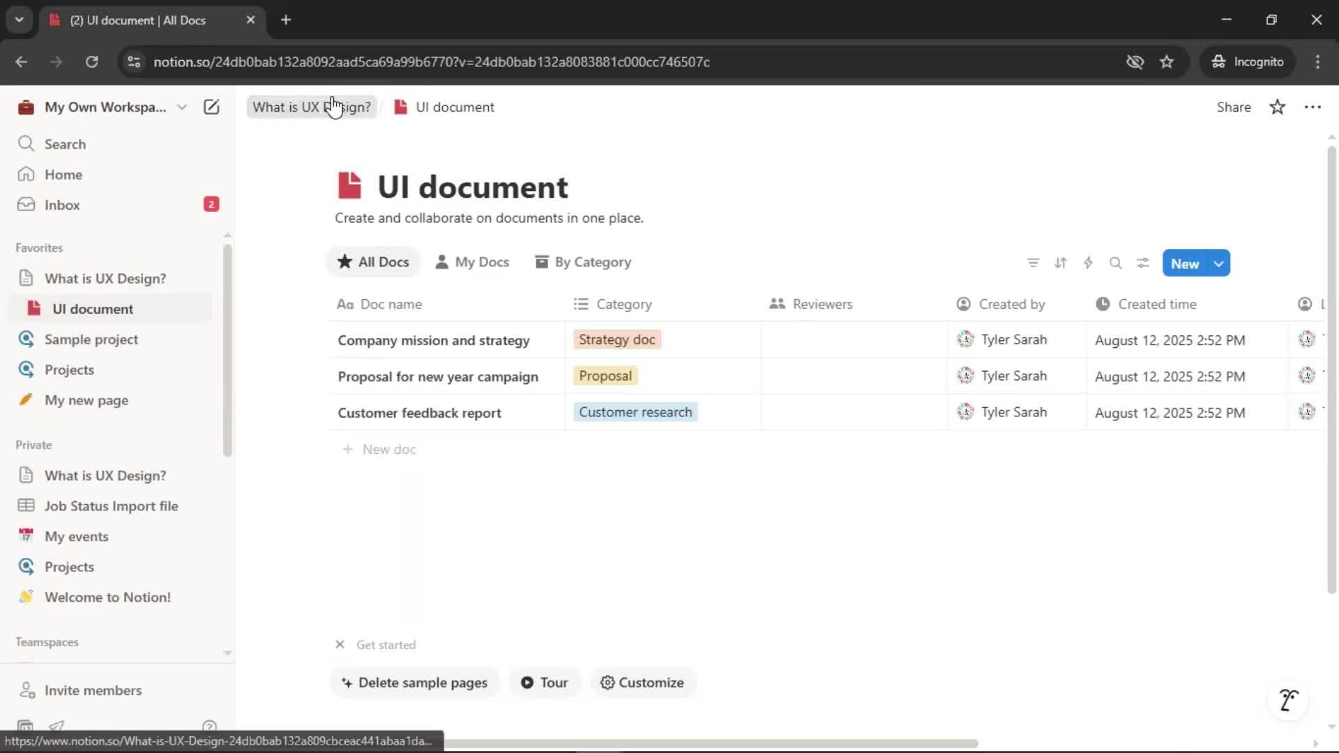 General browsing screenshot