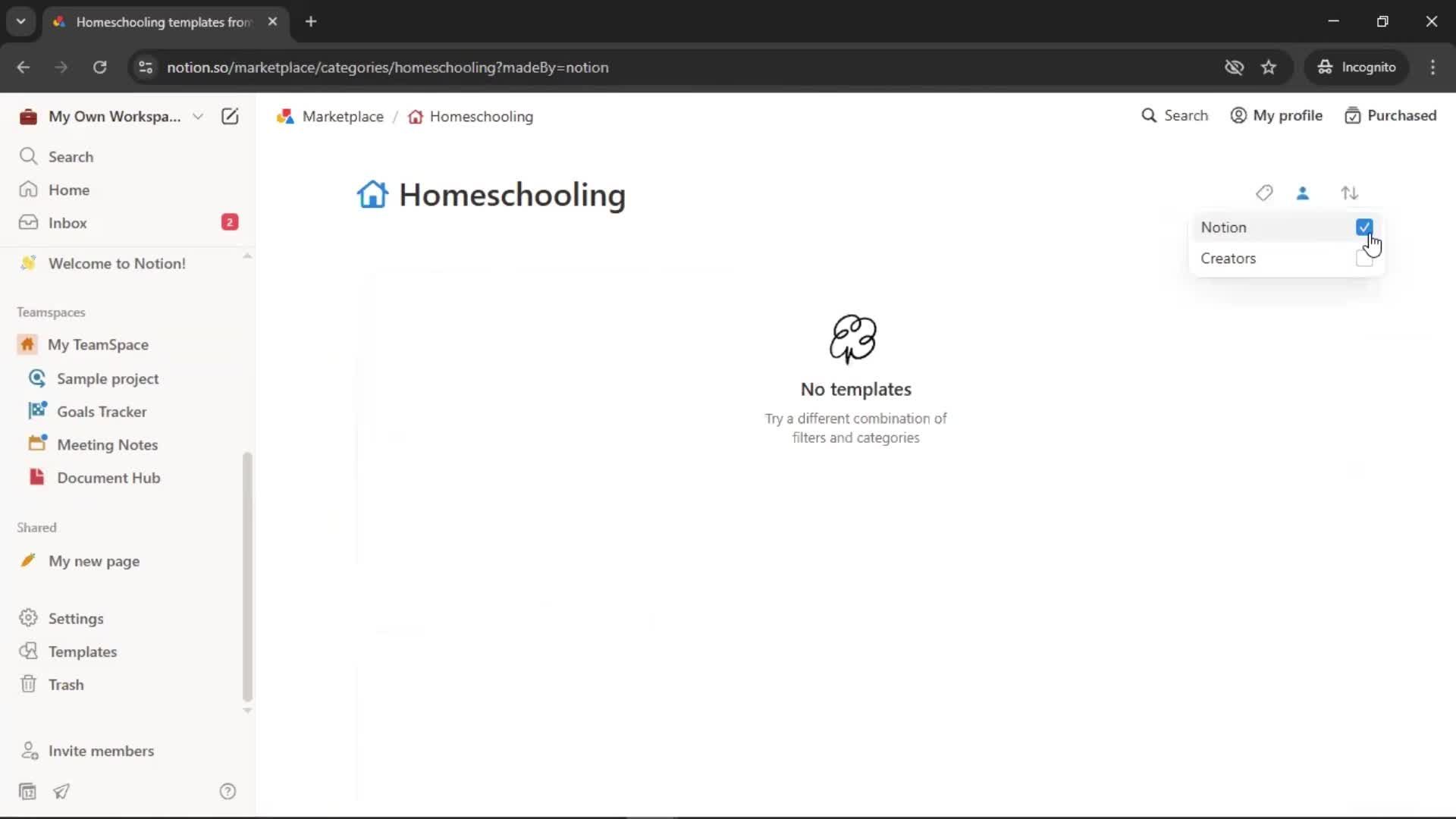General browsing screenshot