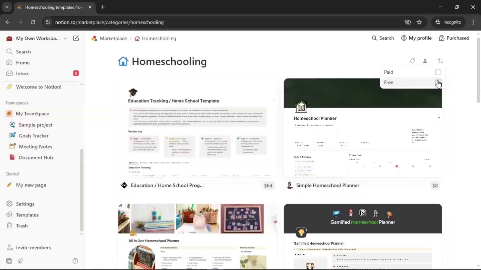 General browsing screenshot