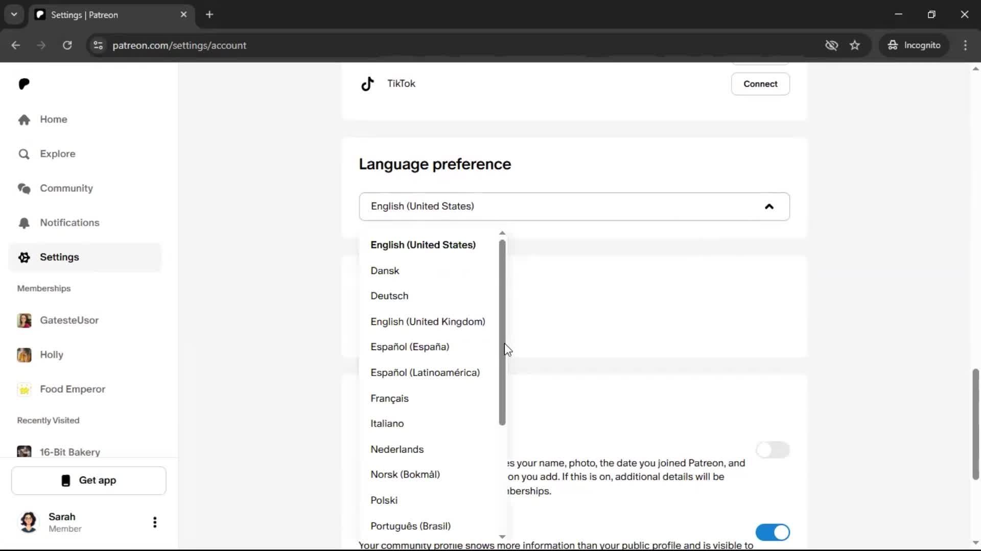 General browsing screenshot