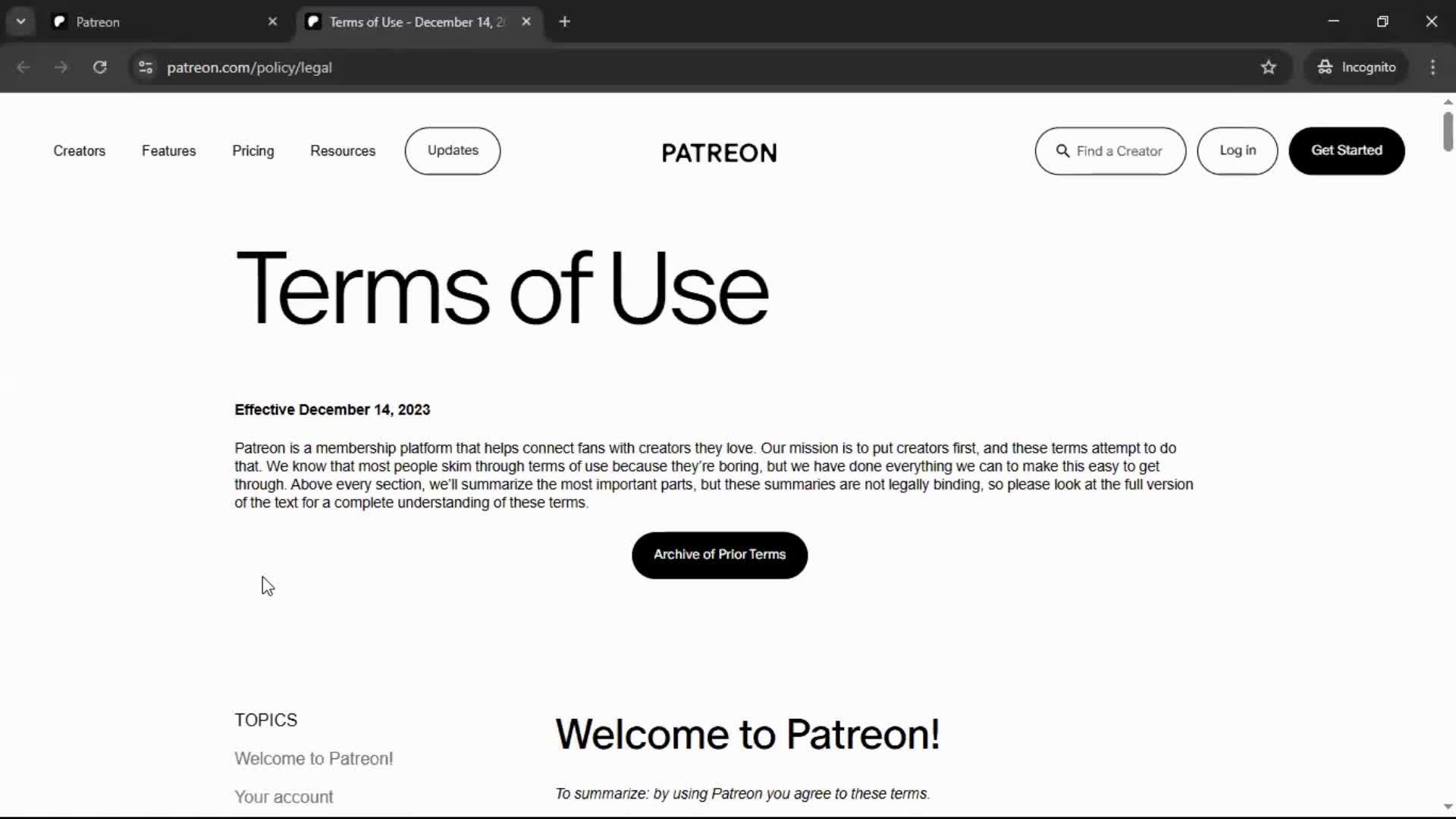 General browsing screenshot