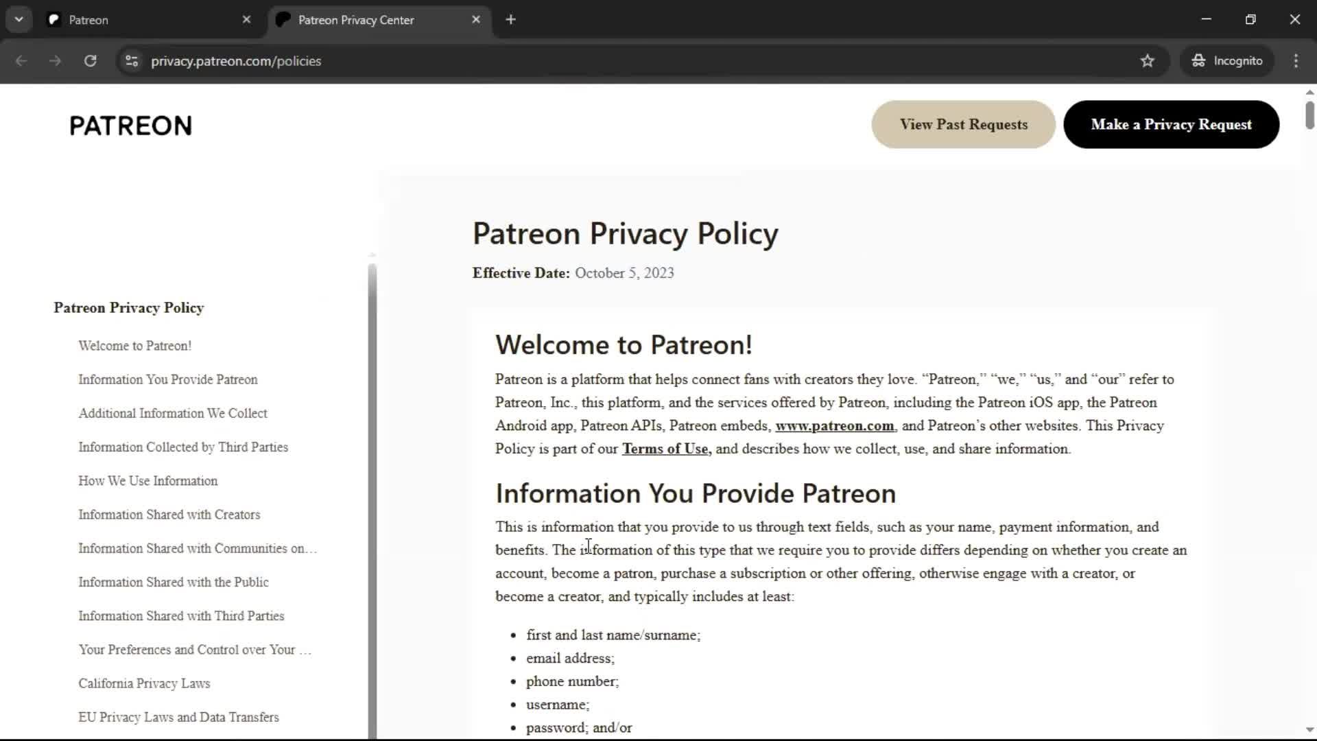 General browsing screenshot