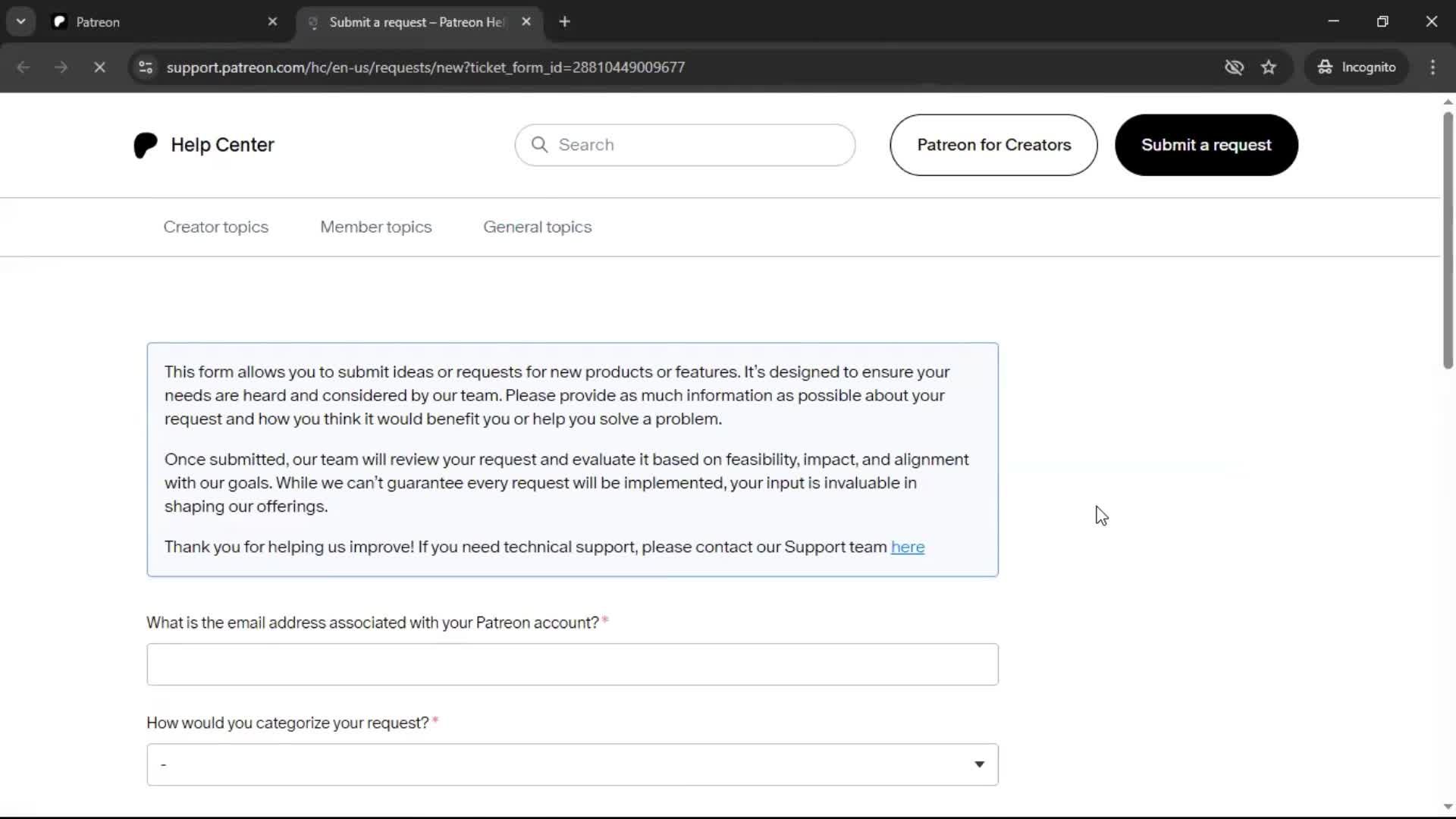 General browsing screenshot