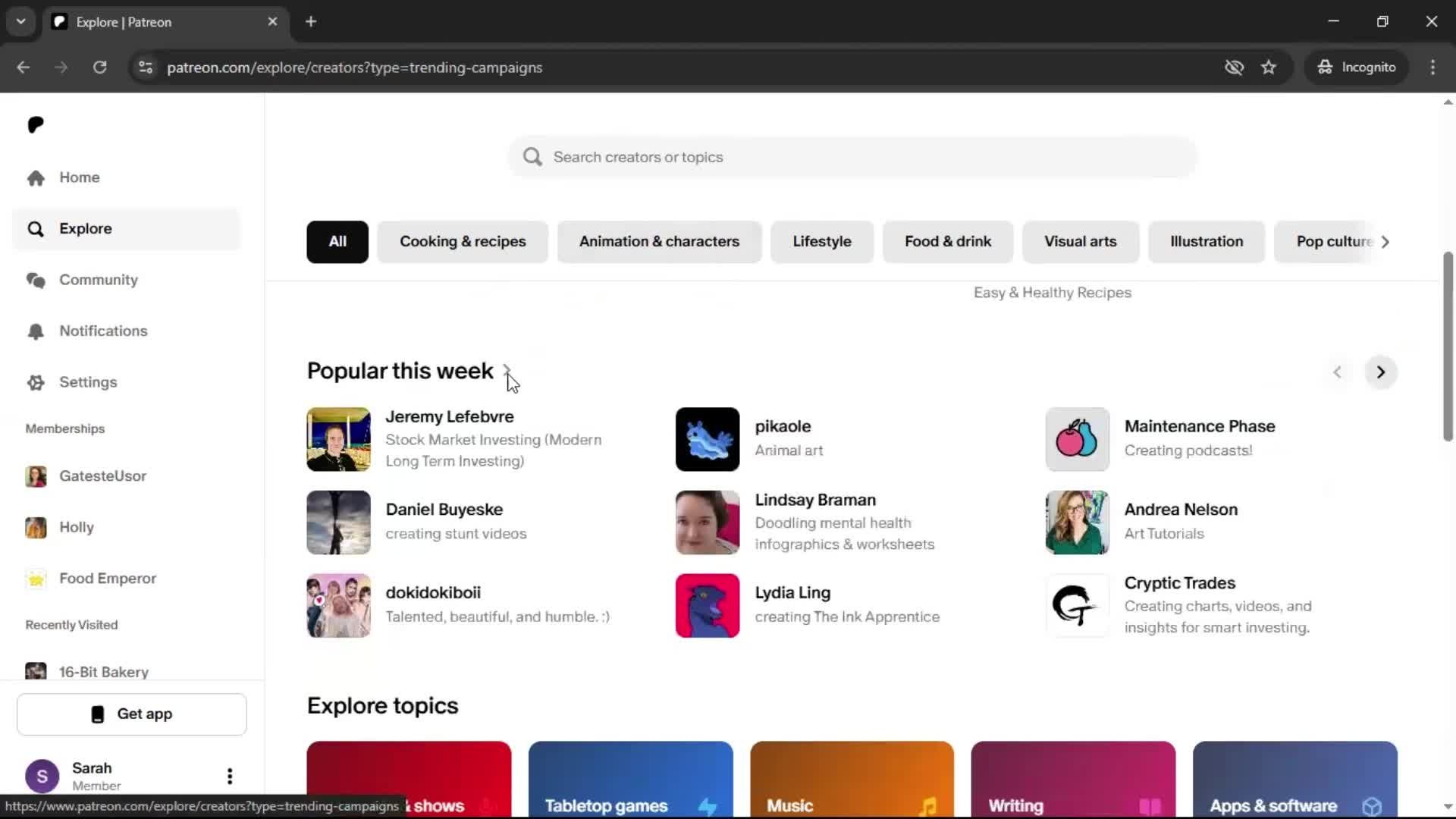 General browsing screenshot