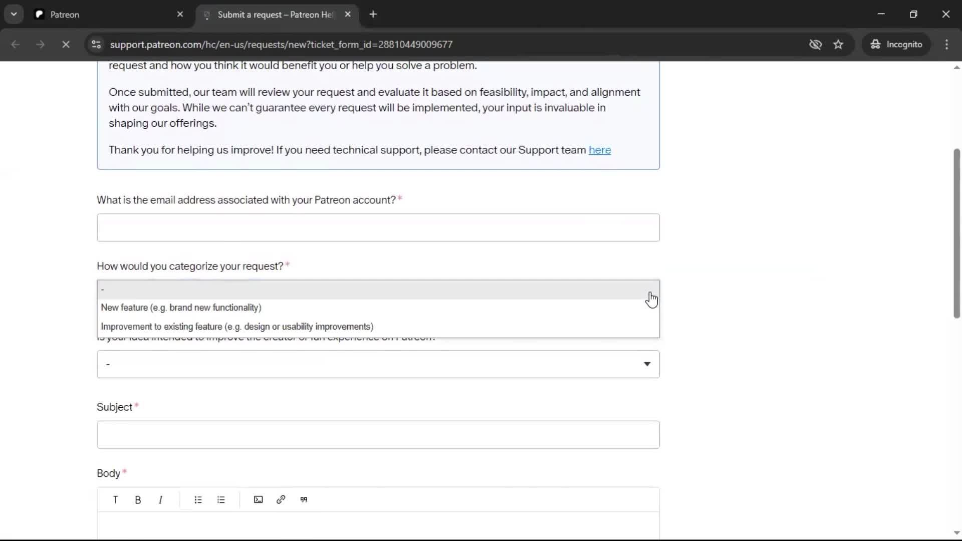 General browsing screenshot