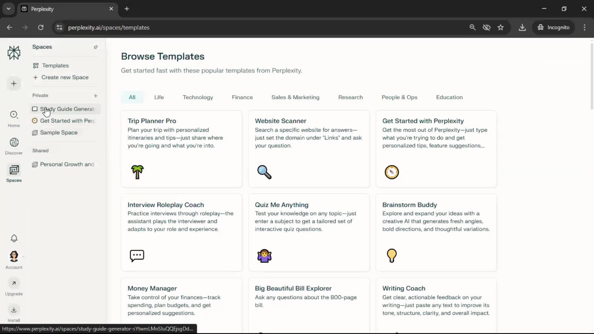 General browsing screenshot