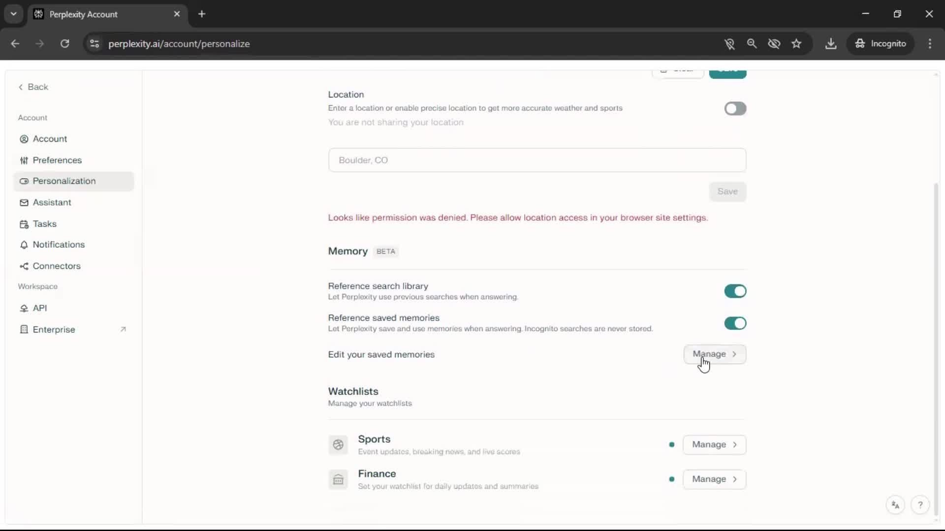 General browsing screenshot