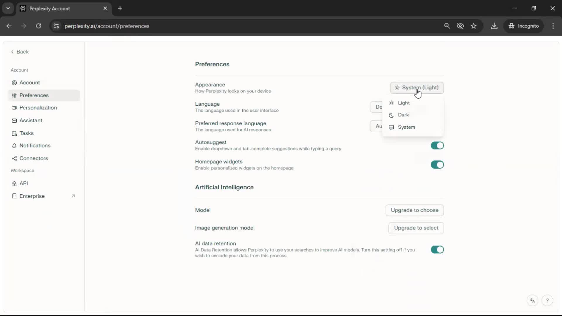 General browsing screenshot