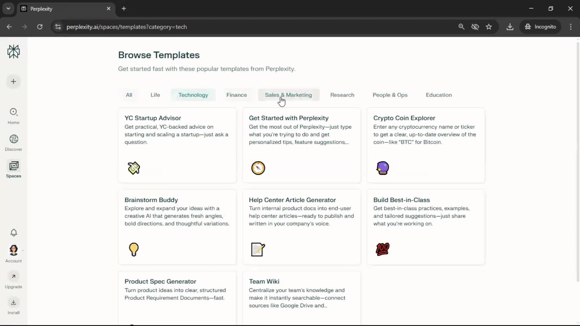 General browsing screenshot