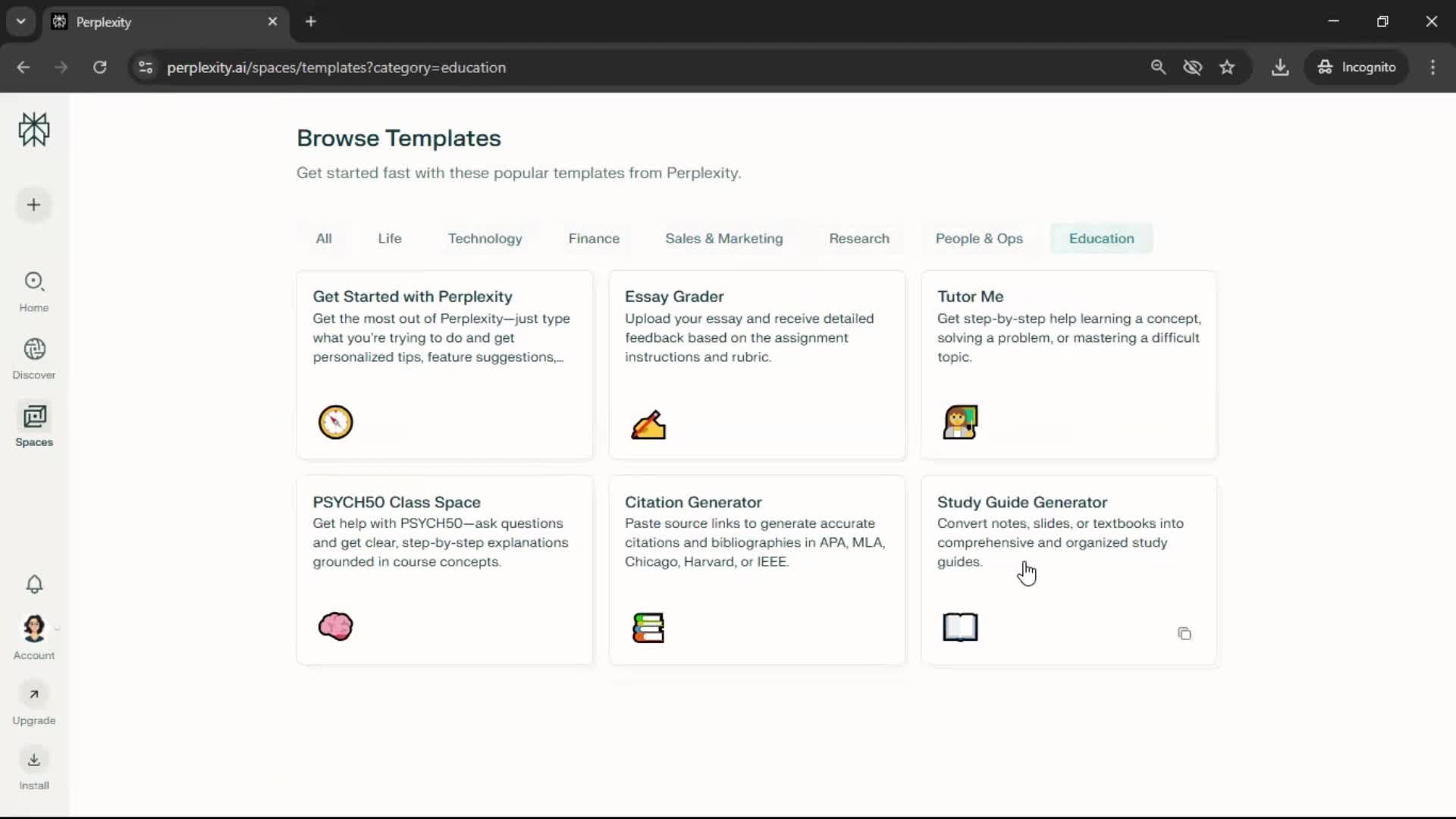 General browsing screenshot