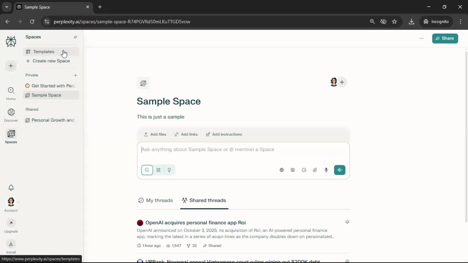 General browsing screenshot