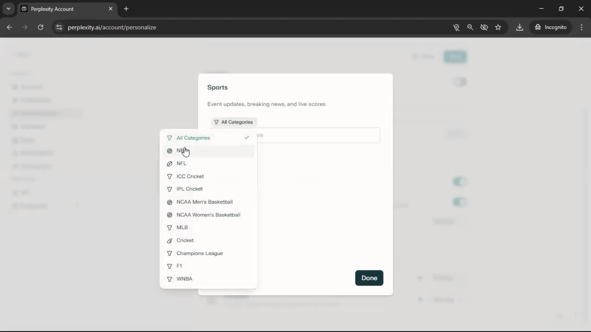 General browsing screenshot